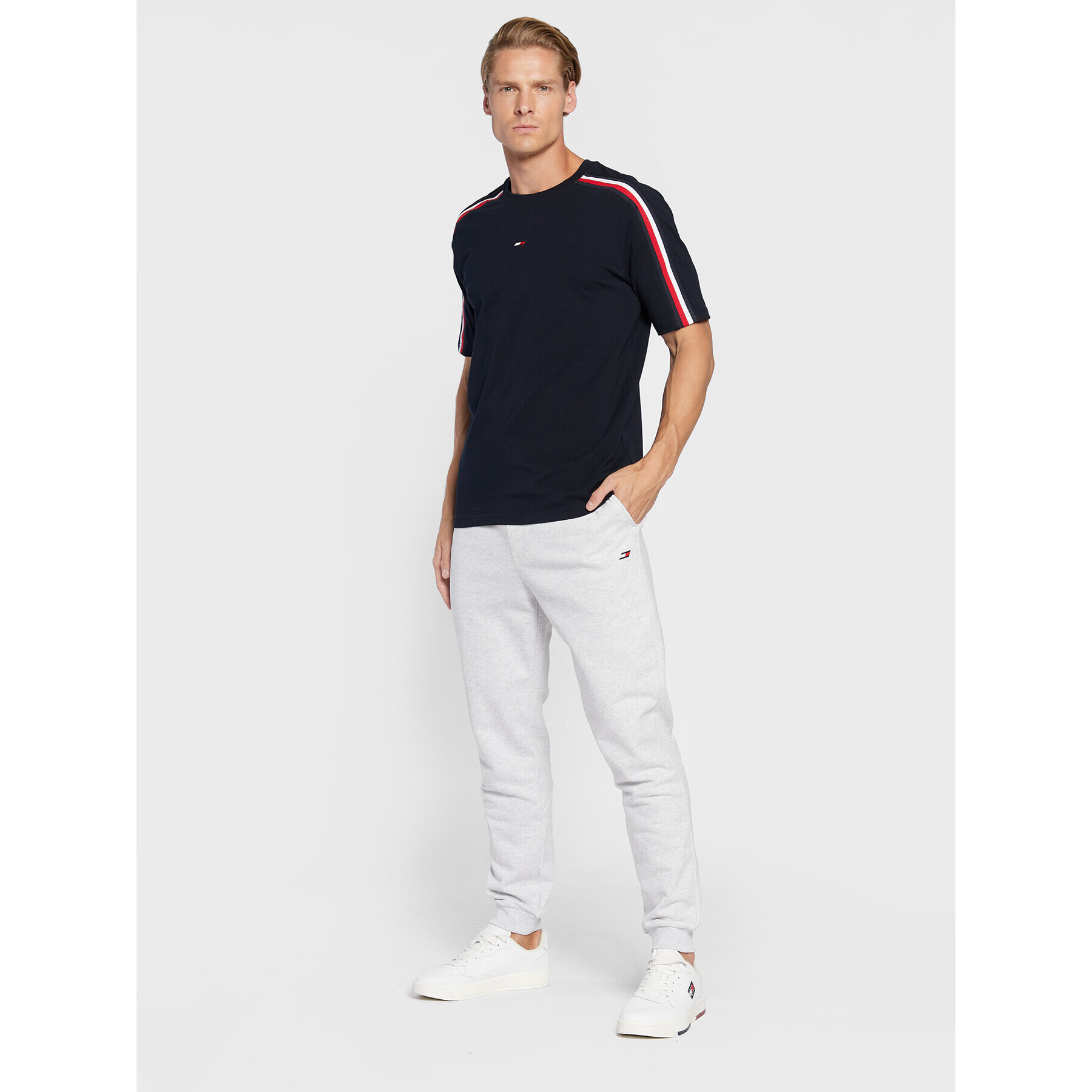 Tommy Hilfiger Spodnji del trenirke Essentials MW0MW22740 Siva Regular Fit - Pepit.si