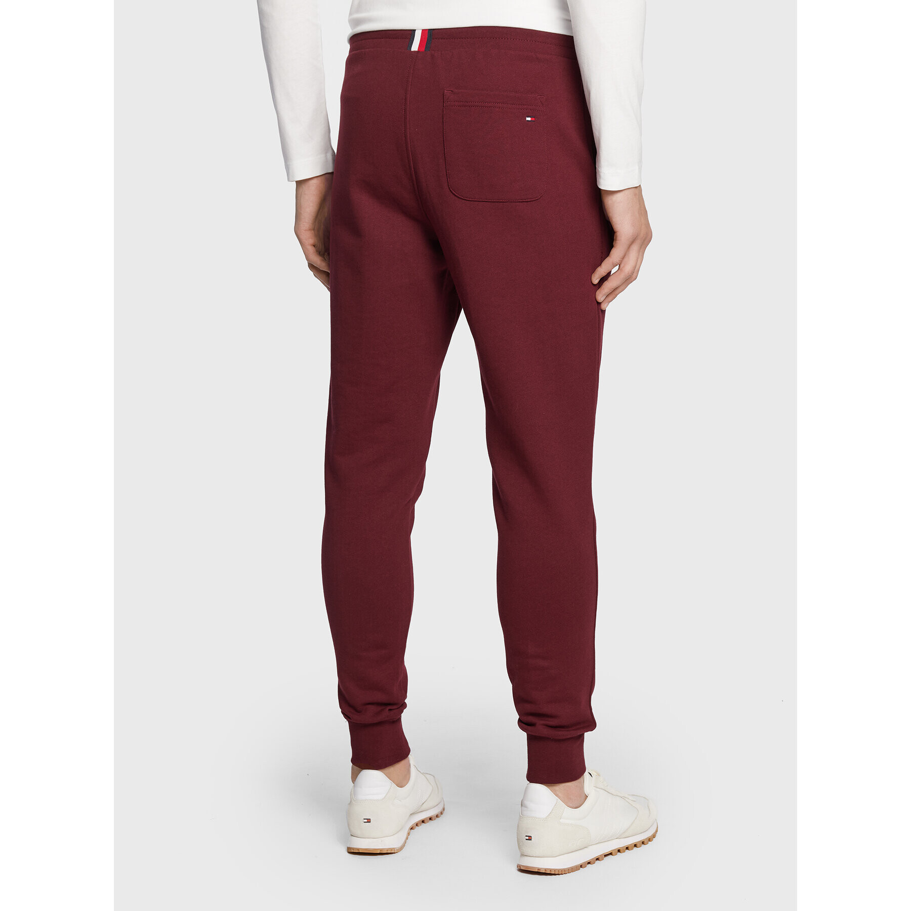 Tommy Hilfiger Spodnji del trenirke Logo MW0MW08388 Bordo rdeča Regular Fit - Pepit.si