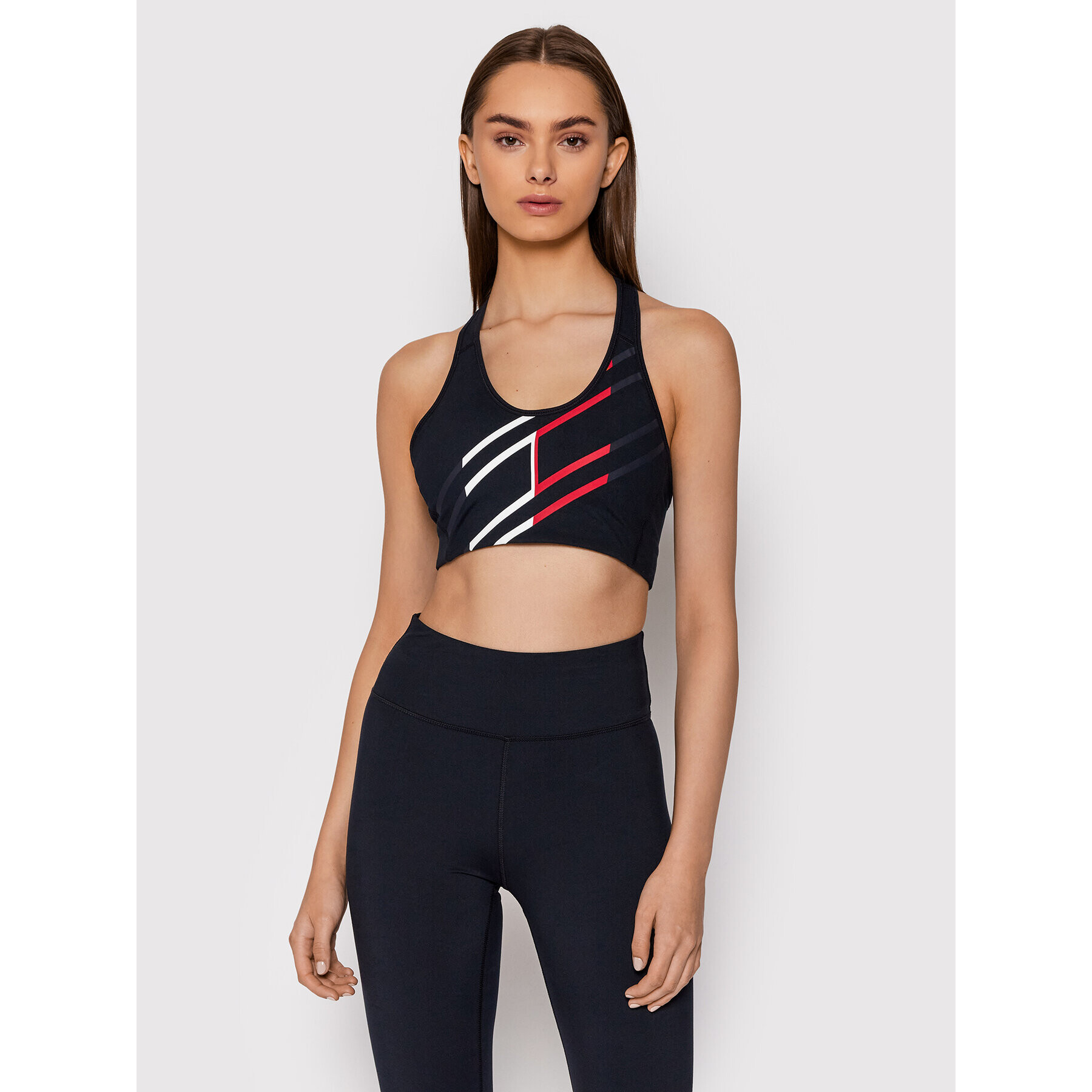 Tommy Hilfiger Špotni nedrček Graphic Racer S10S101066 Mornarsko modra - Pepit.si