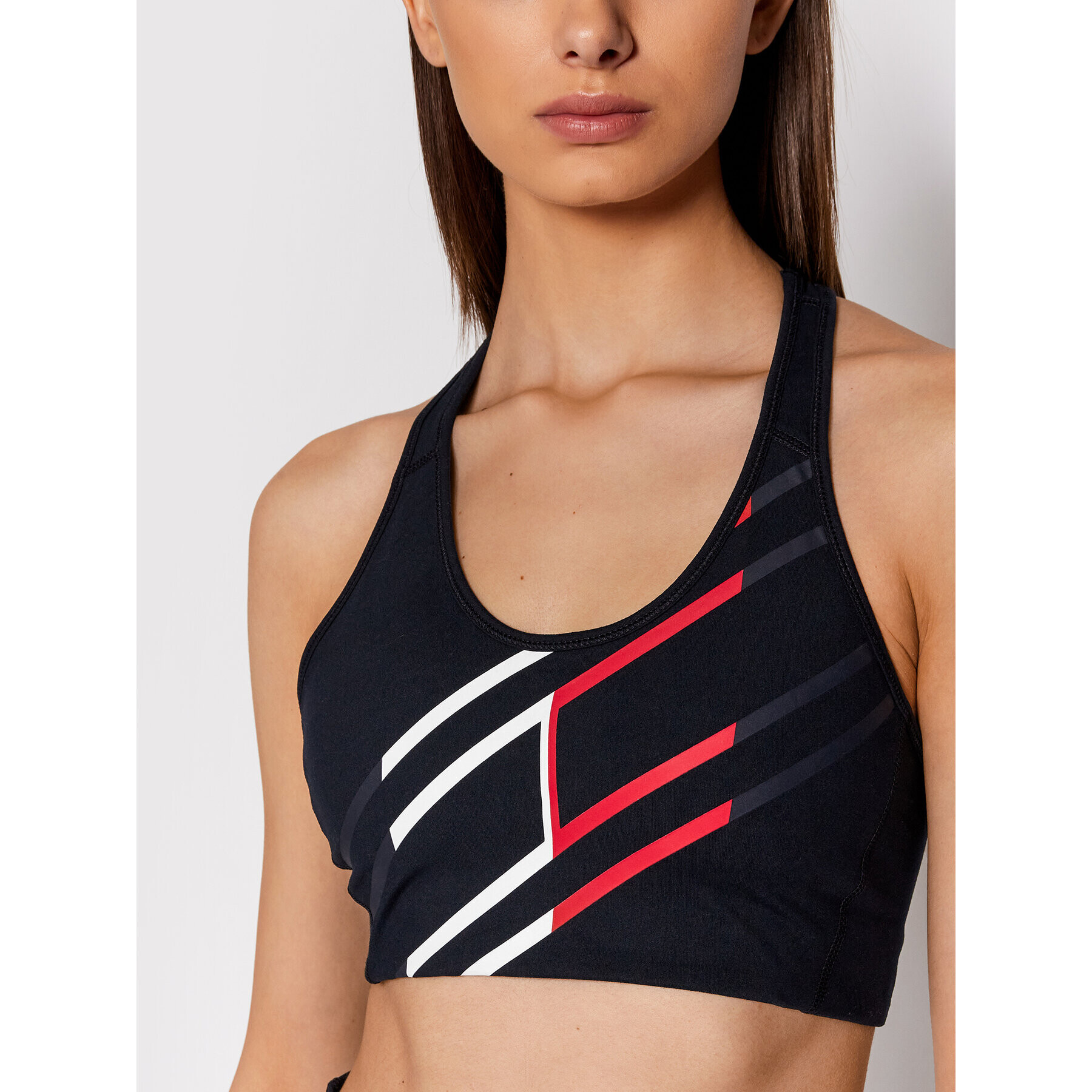 Tommy Hilfiger Špotni nedrček Graphic Racer S10S101066 Mornarsko modra - Pepit.si