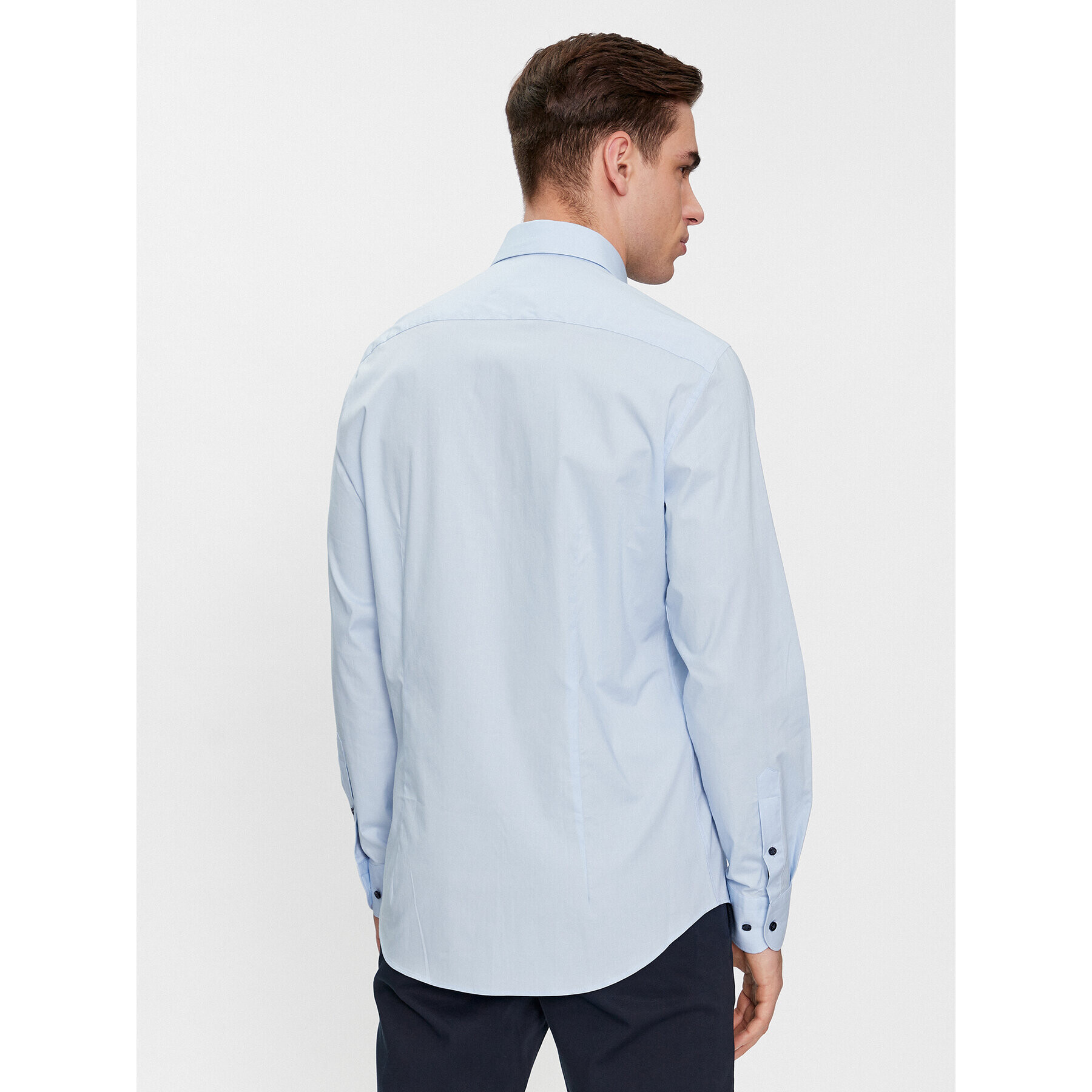 Tommy Hilfiger Srajca Cl Stretch Poplin Contrast Shirt MW0MW34259 Modra Regular Fit - Pepit.si