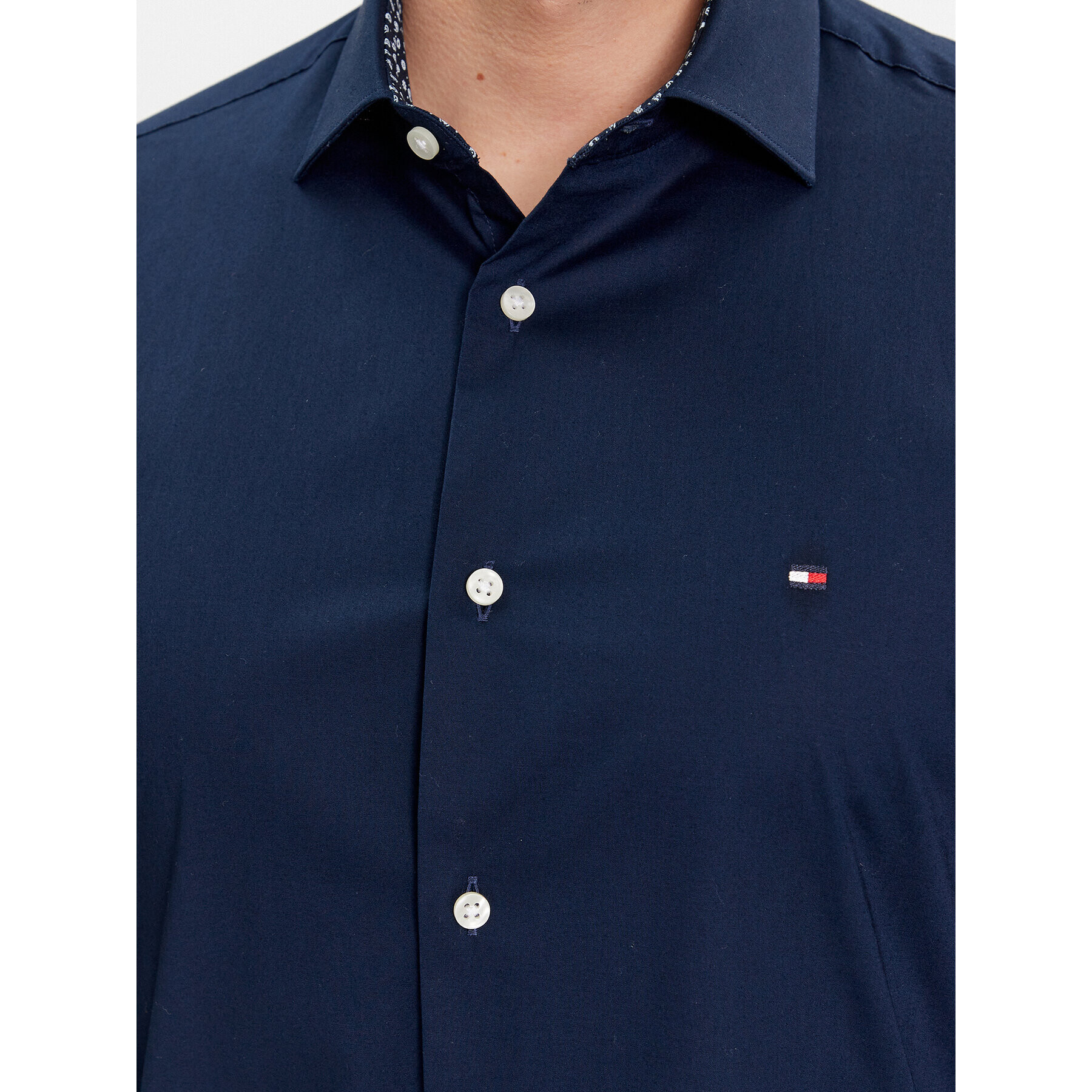 Tommy Hilfiger Srajca MW0MW34259 Mornarsko modra Slim Fit - Pepit.si