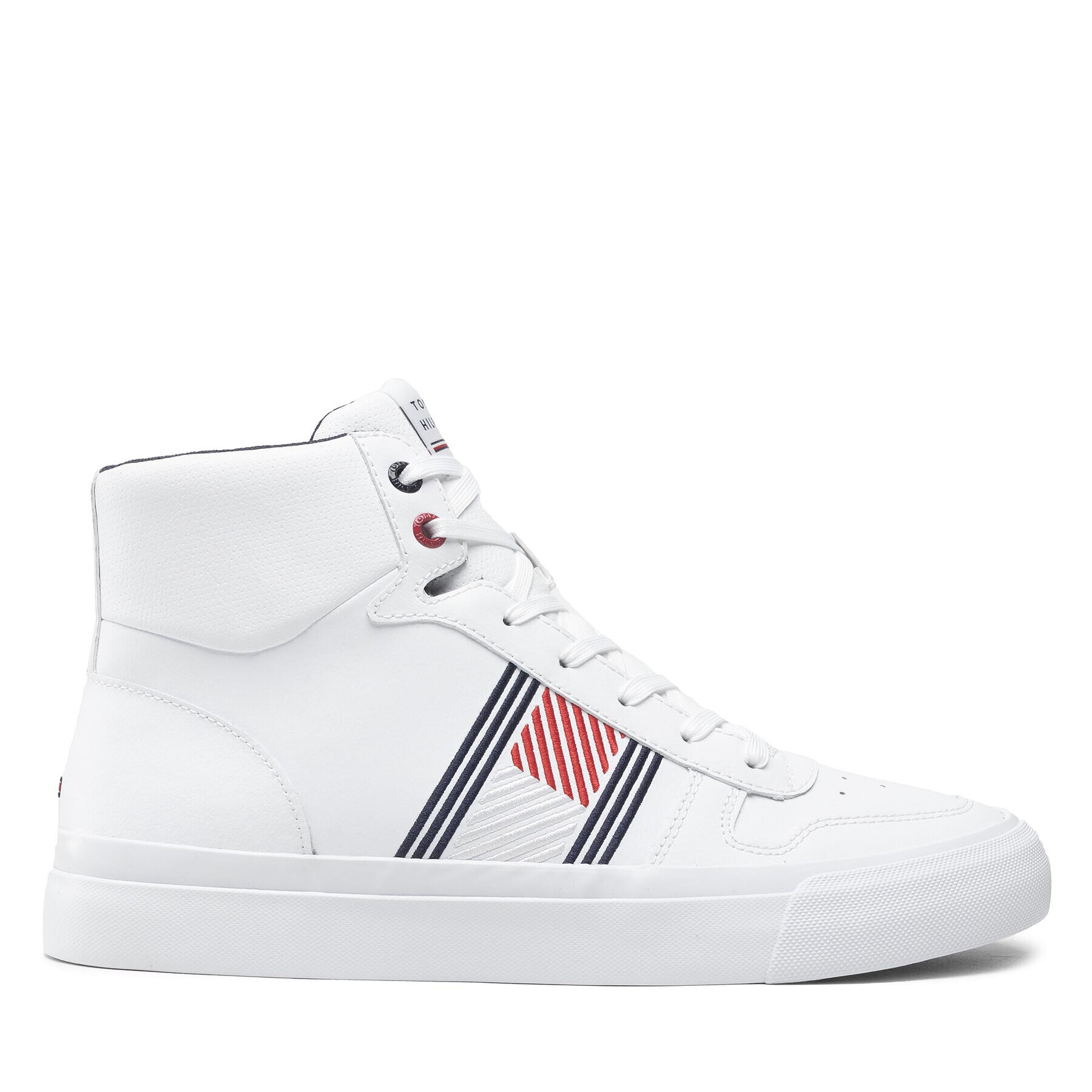 Tommy Hilfiger Superge Core Corporate High Leather Flag FM0FM03939 Bela - Pepit.si