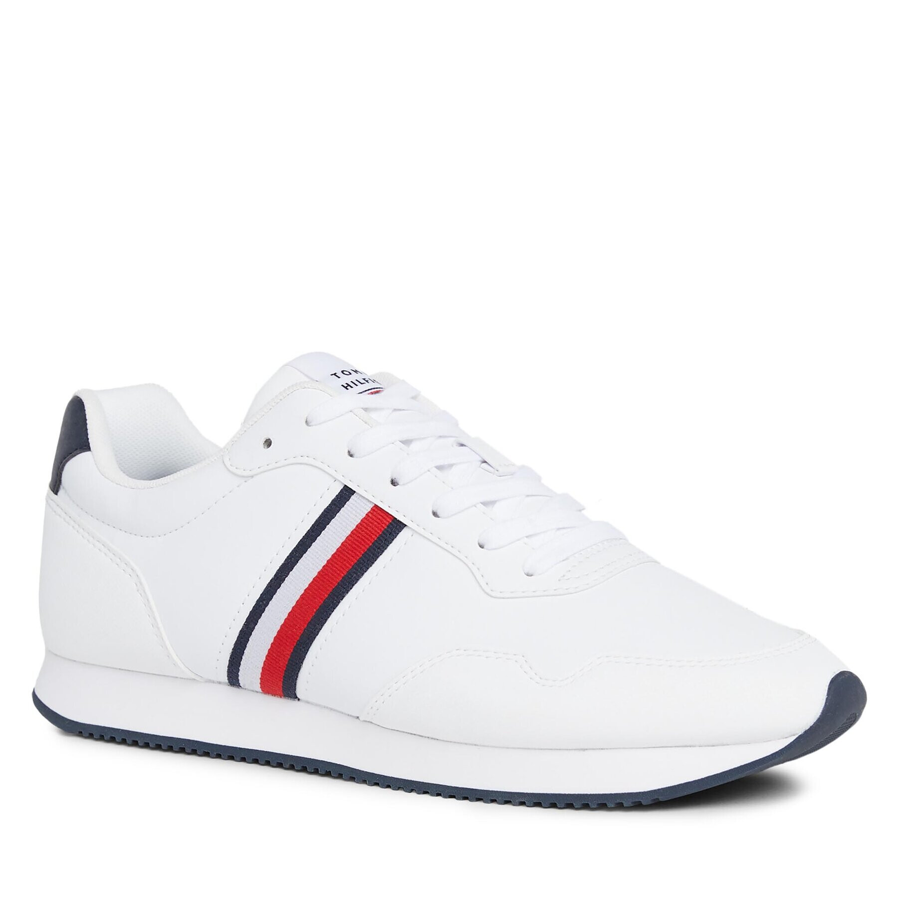 Tommy Hilfiger Superge Core Lo Runner Pu Lth FM0FM04834 Bela - Pepit.si