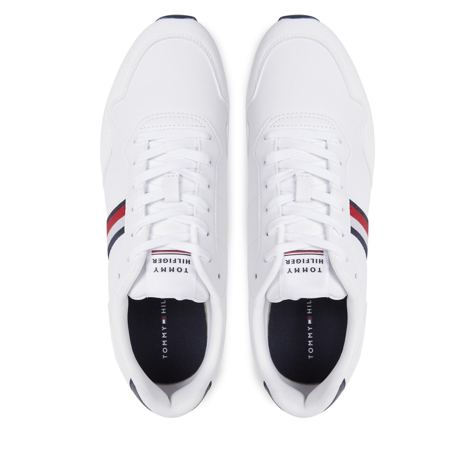 Tommy Hilfiger Superge Core Lo Runner Pu Lth FM0FM04834 Bela - Pepit.si