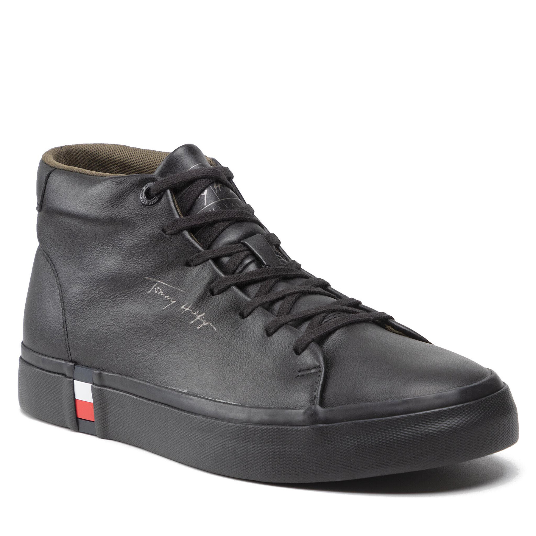 Tommy Hilfiger Superge Corporate High Modern Vulc Lea FM0FM03740 Črna - Pepit.si