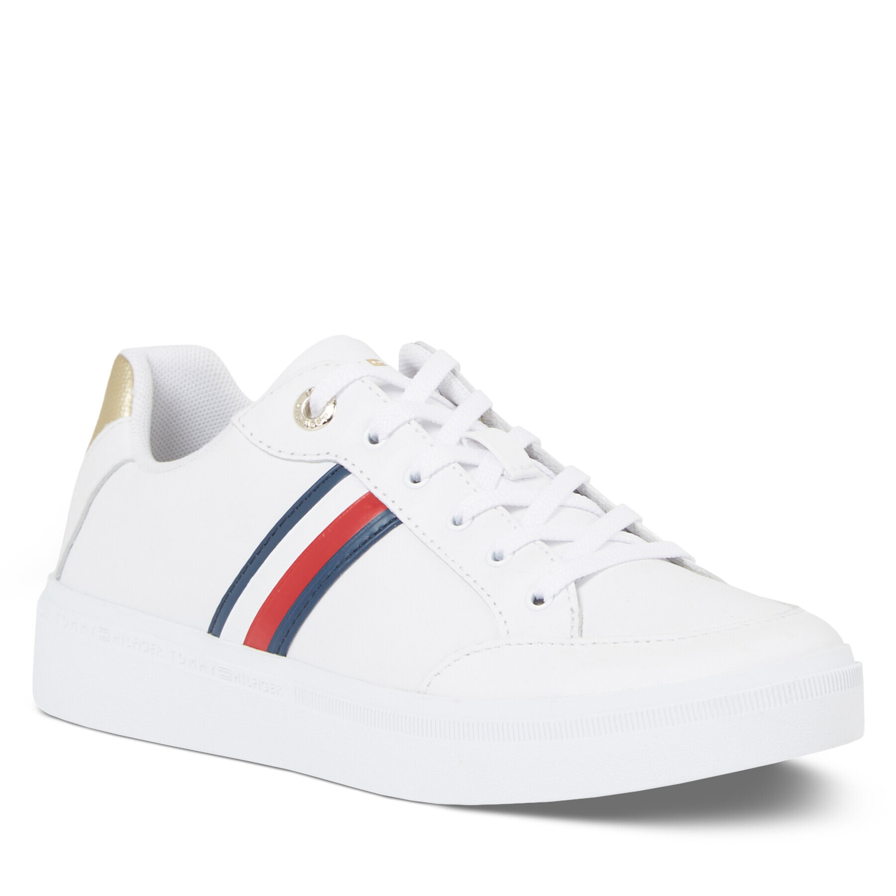 Tommy Hilfiger Superge Elevated Global Stripes Sneaker FW0FW07446 Bela - Pepit.si