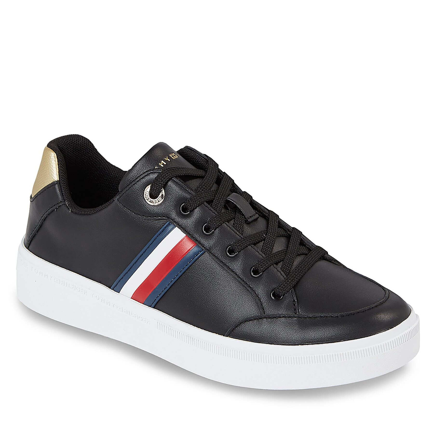 Tommy Hilfiger Superge Elevated Global Stripes Sneaker FW0FW07446 Črna - Pepit.si