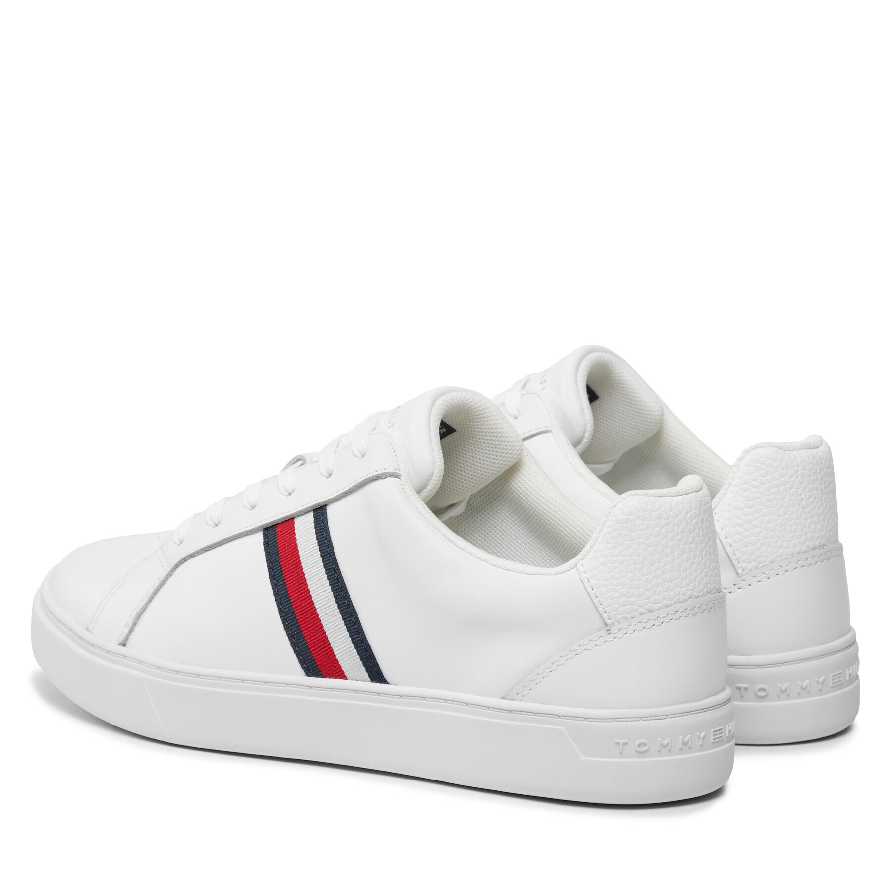 Tommy Hilfiger Superge Essential Court Sneaker Stripes FW0FW07779 Bela - Pepit.si