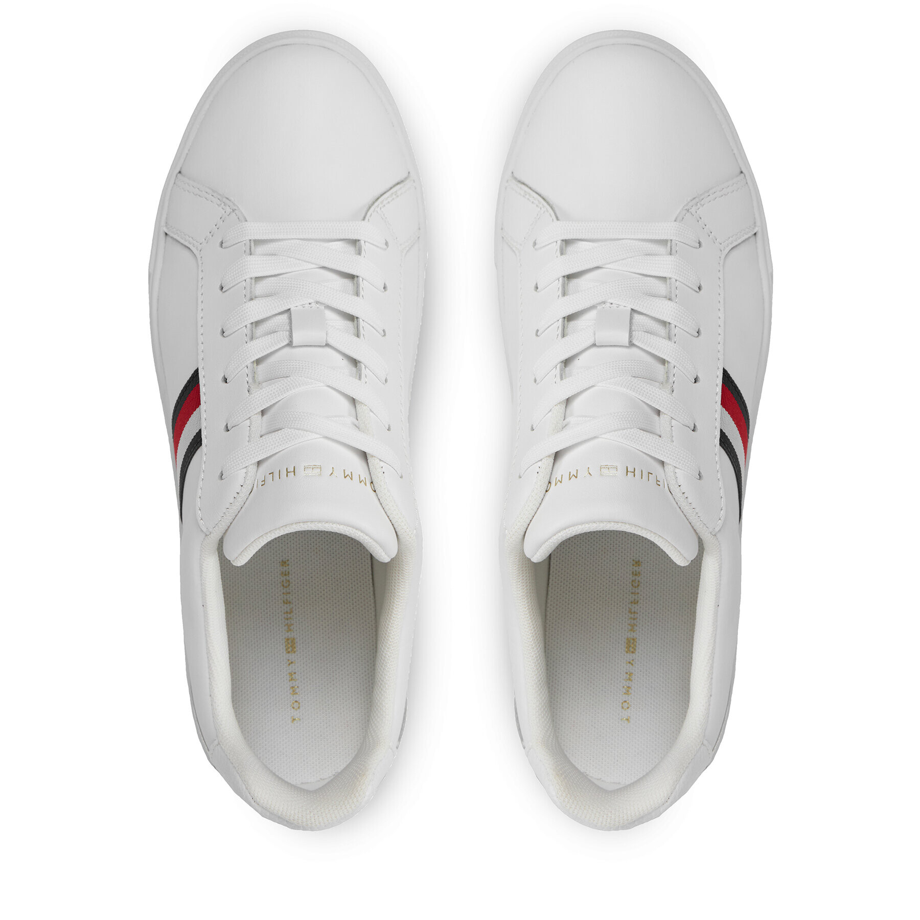 Tommy Hilfiger Superge Essential Court Sneaker Stripes FW0FW07779 Bela - Pepit.si