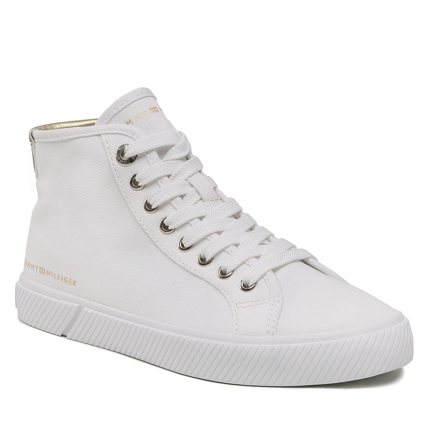 Tommy Hilfiger Superge Essential Highcut Sneaker FW0FW07120 Bela - Pepit.si