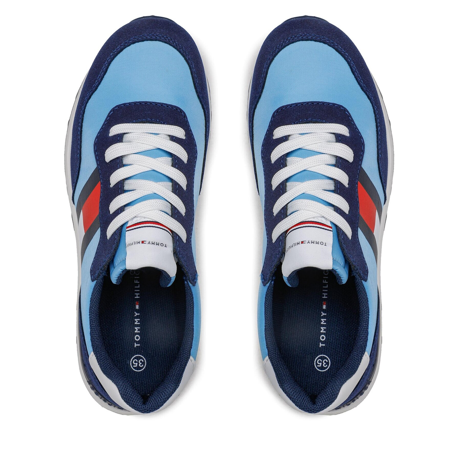 Tommy Hilfiger Superge Flag Low Cut Lace-Up Sneaker T3X9-32886-1587 S Modra - Pepit.si