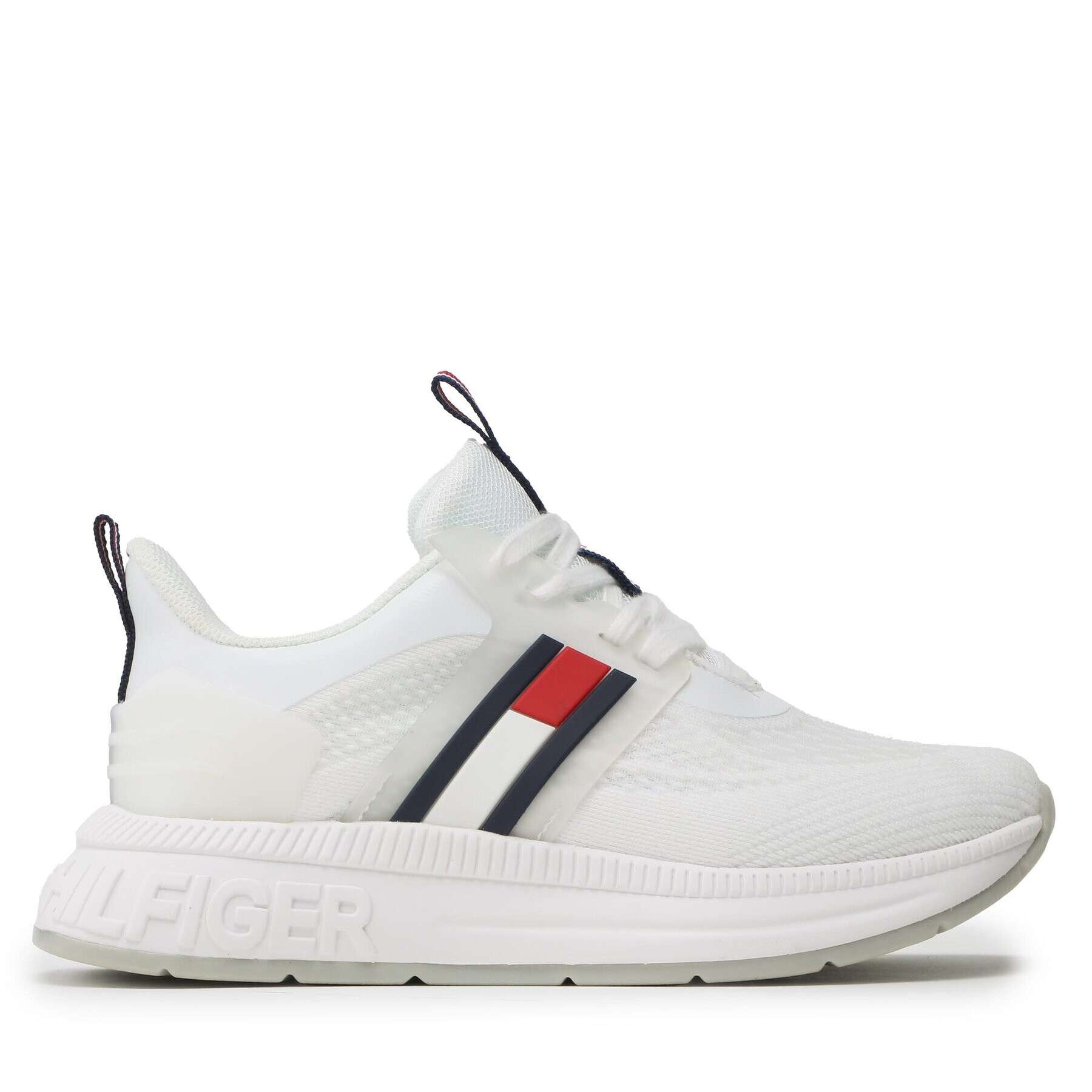 Tommy Hilfiger Superge Flag Low Cut Lace-Up T3A9-32747-0308100 M Bela - Pepit.si