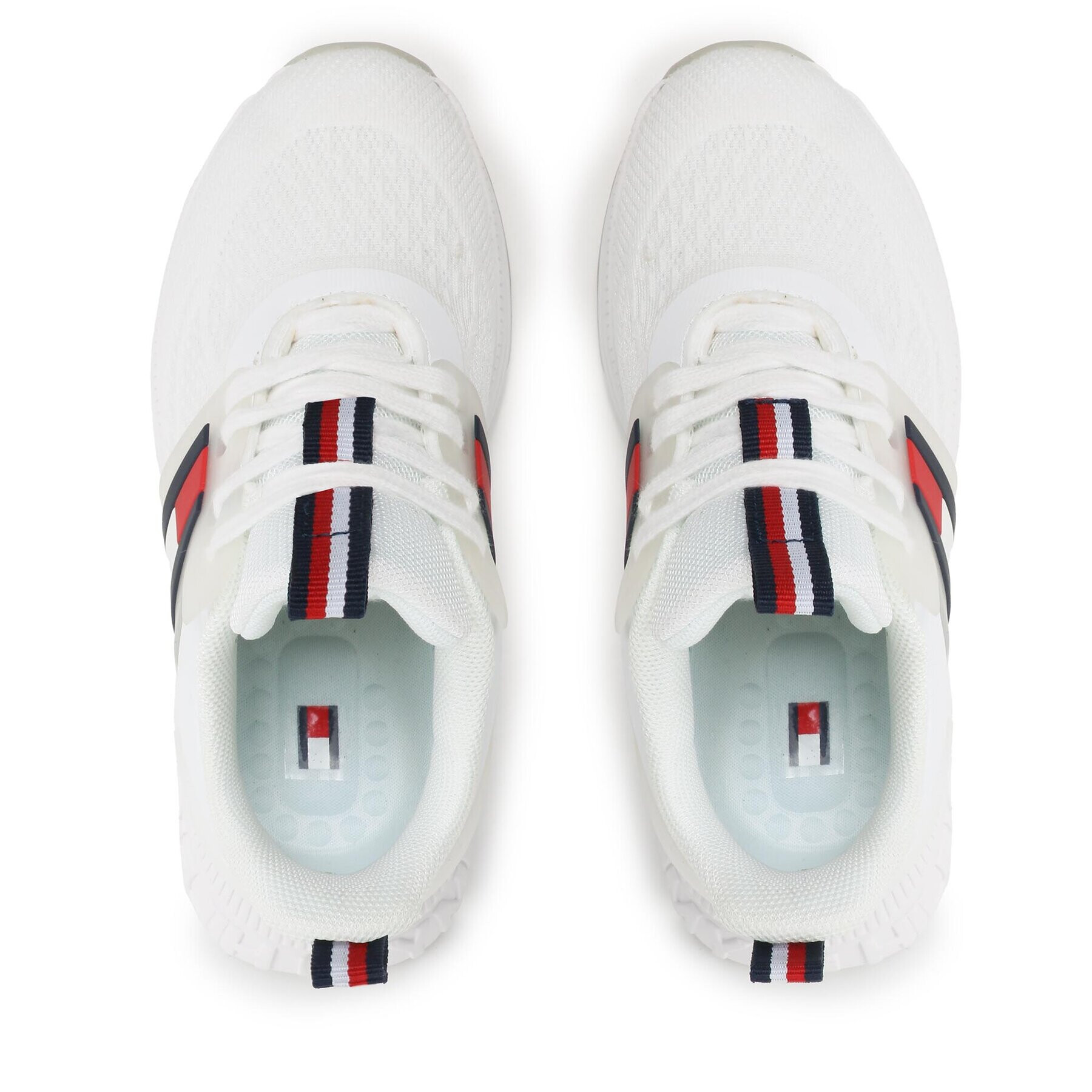 Tommy Hilfiger Superge Flag Low Cut Lace-Up T3A9-32747-0308100 M Bela - Pepit.si