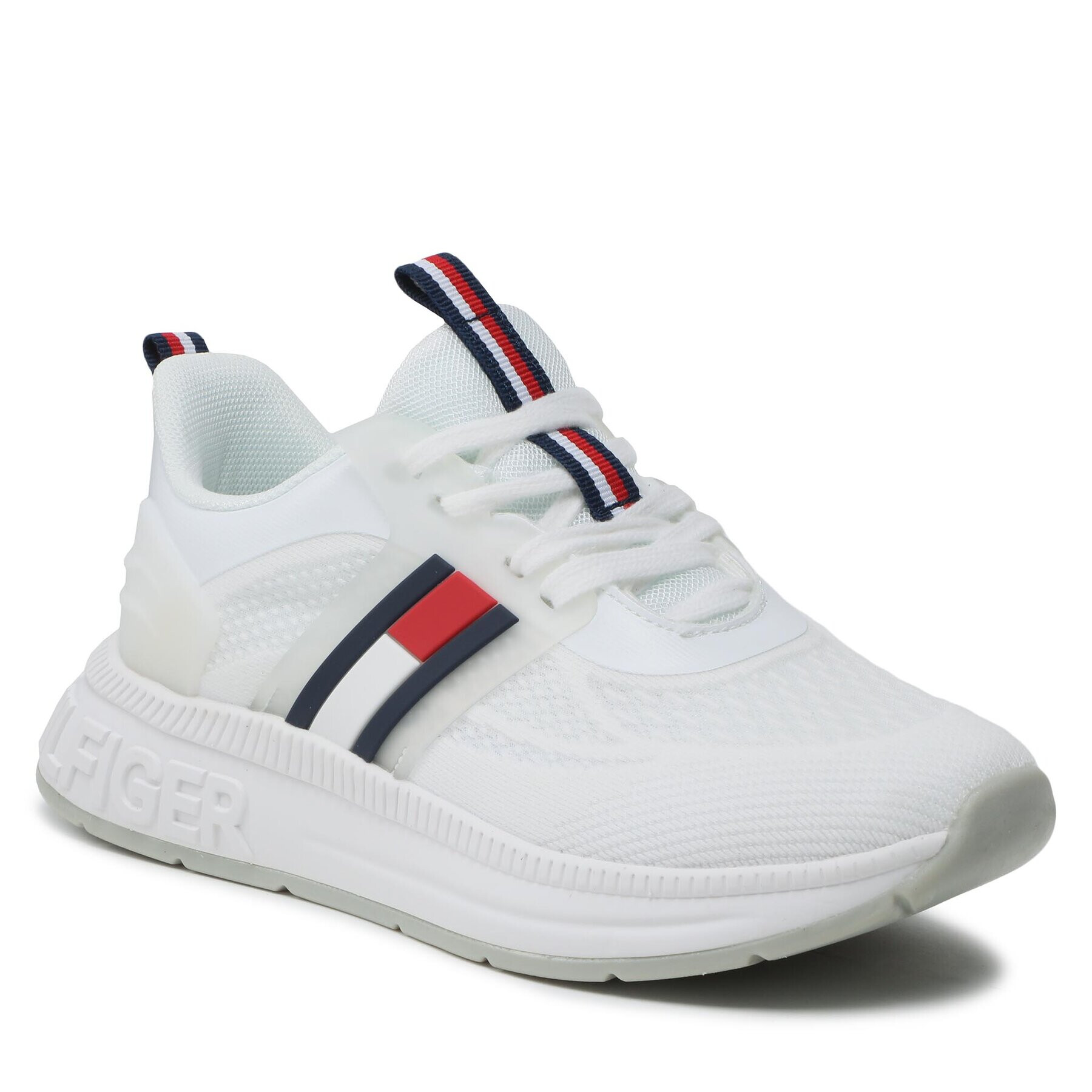 Tommy Hilfiger Superge Flag Low Cut Lace-Up T3A9-32747-0308100 S Bela - Pepit.si