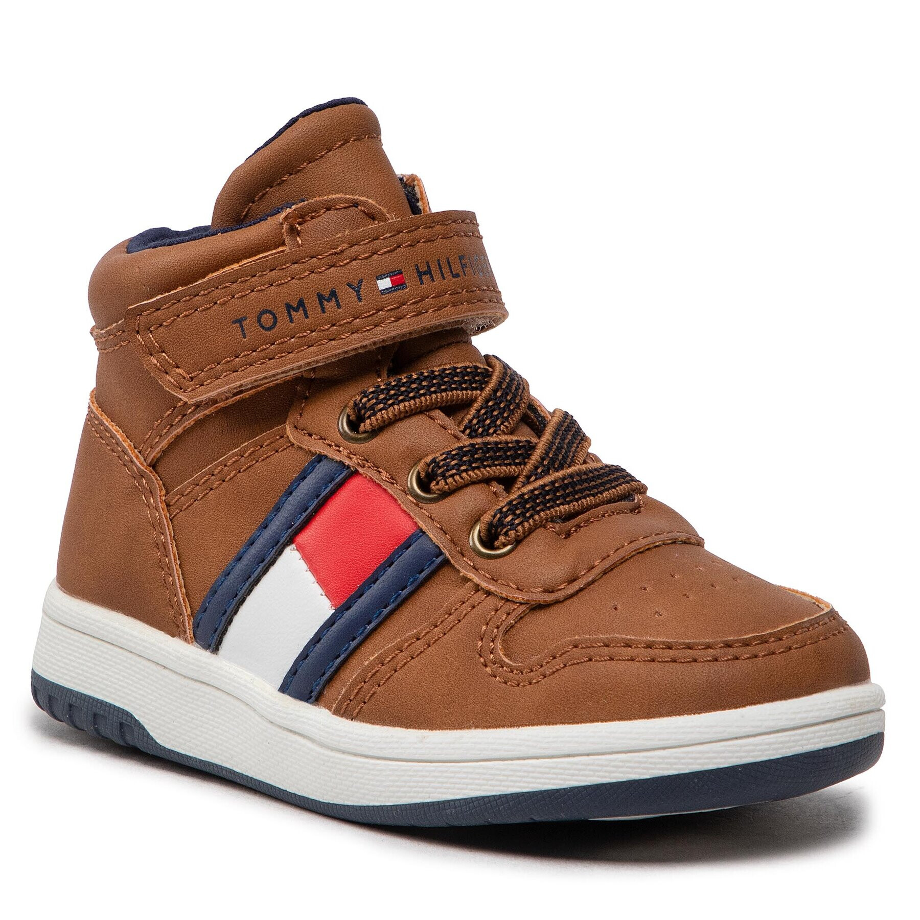 Tommy Hilfiger Superge High Top-lace-Up T3B9-32476-1351 M Rjava - Pepit.si