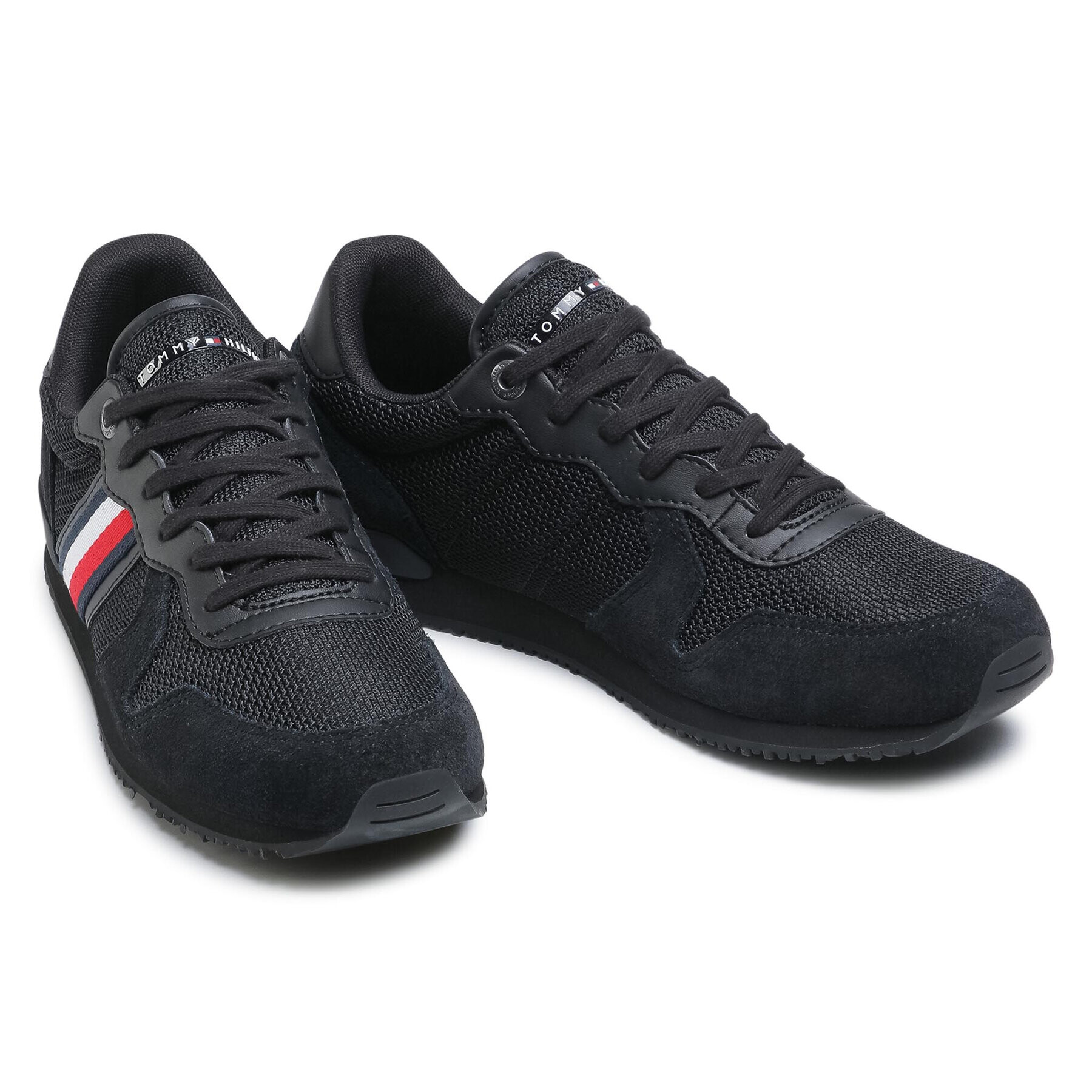 Tommy Hilfiger Superge Iconic Material Mix Runner FM0FM03470 Črna - Pepit.si