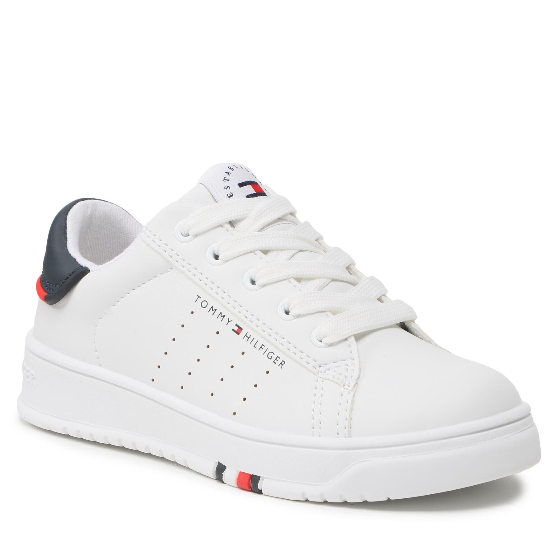 Tommy Hilfiger Superge Low Cut Lace-Up Sneaker T3B4-32222-1355 M Bela - Pepit.si