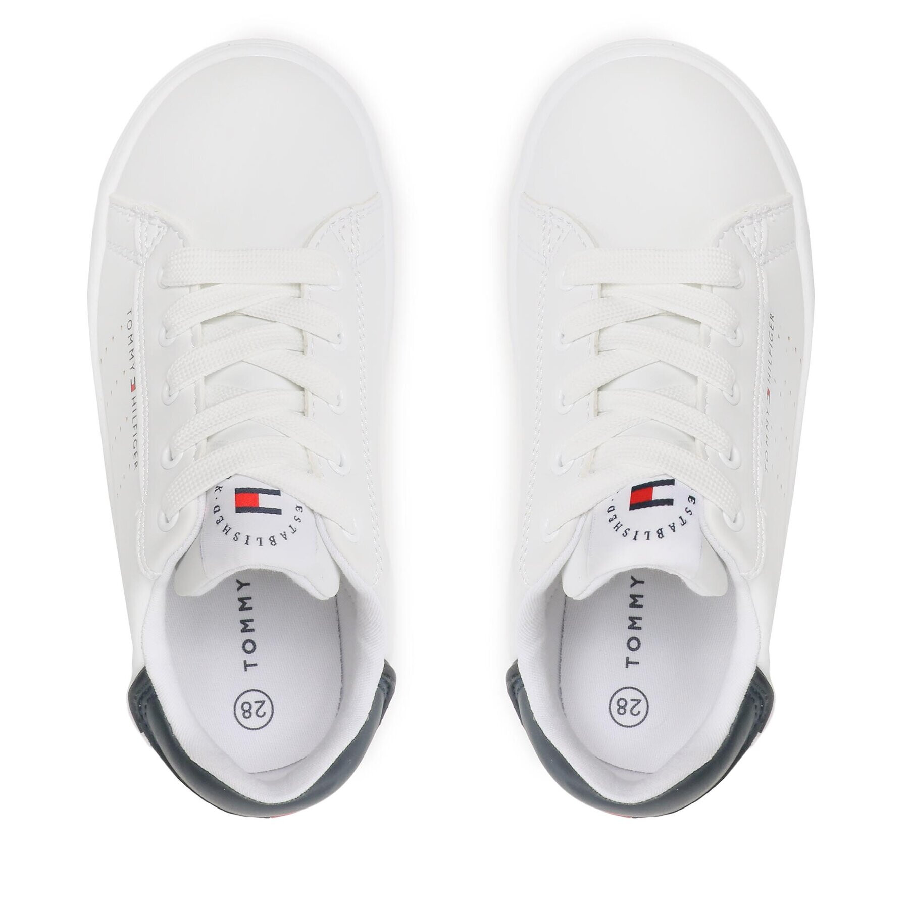 Tommy Hilfiger Superge Low Cut Lace-Up Sneaker T3B4-32222-1355 M Bela - Pepit.si