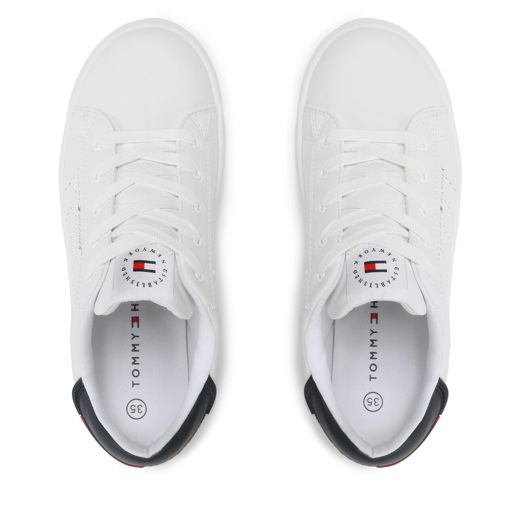 Tommy Hilfiger Superge Low Cut Lace-Up T3B4-32222-1355 S Bela - Pepit.si