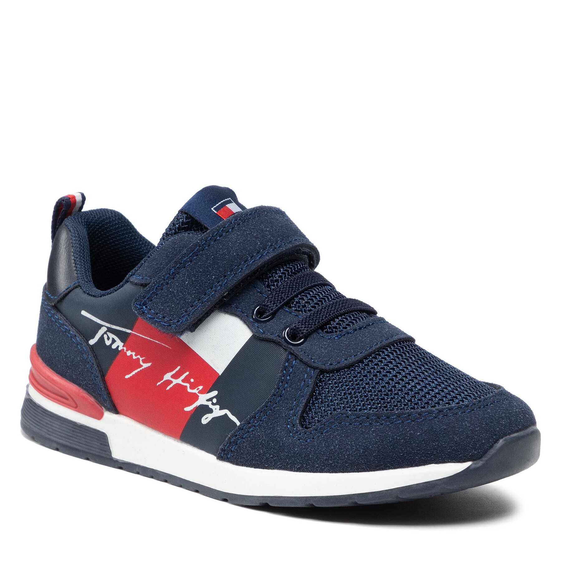 Tommy Hilfiger Superge Low Cut Lace-Up Velcro Sneaker T1B4-32234-1040 S Mornarsko modra - Pepit.si