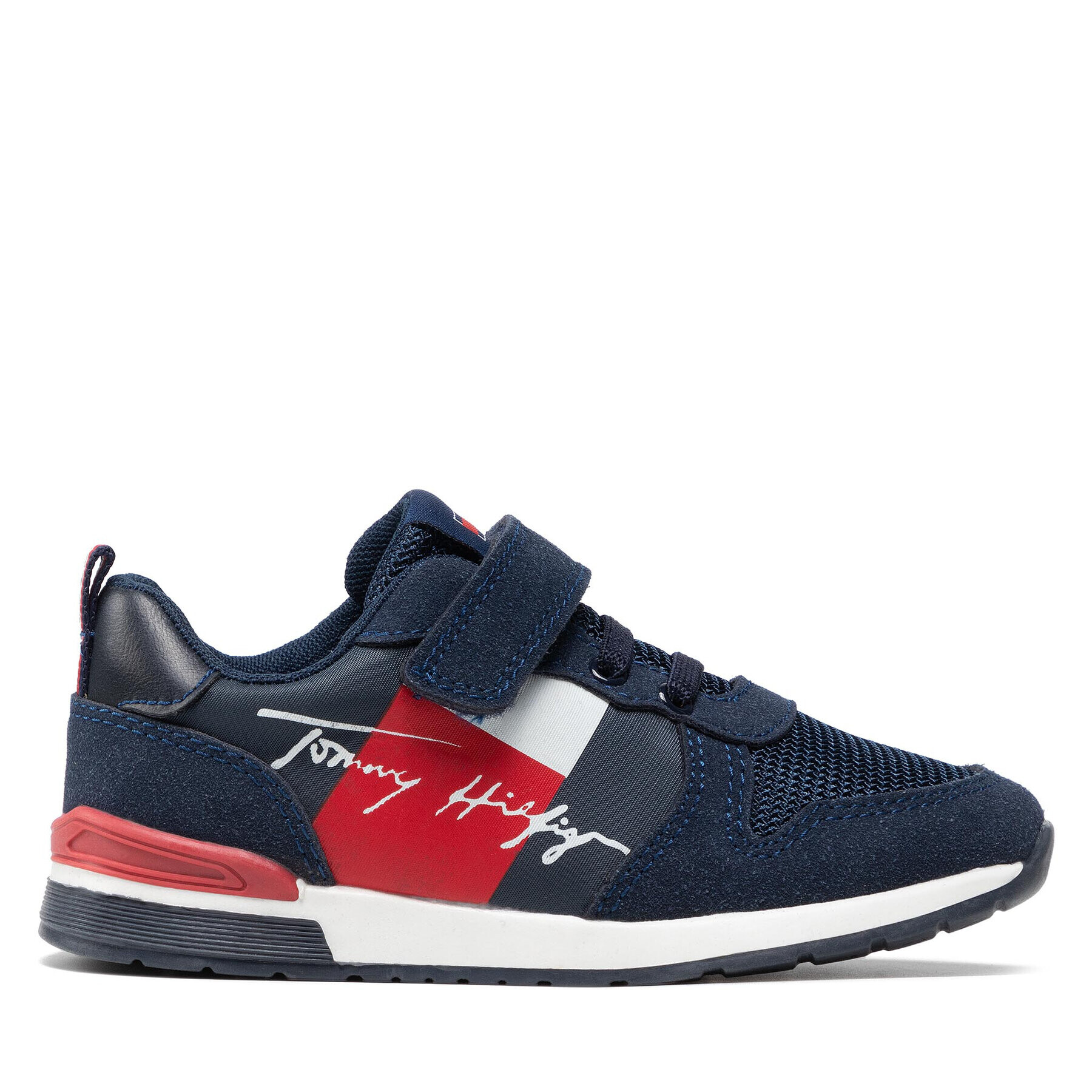 Tommy Hilfiger Superge Low Cut Lace-Up Velcro Sneaker T1B4-32234-1040 S Mornarsko modra - Pepit.si