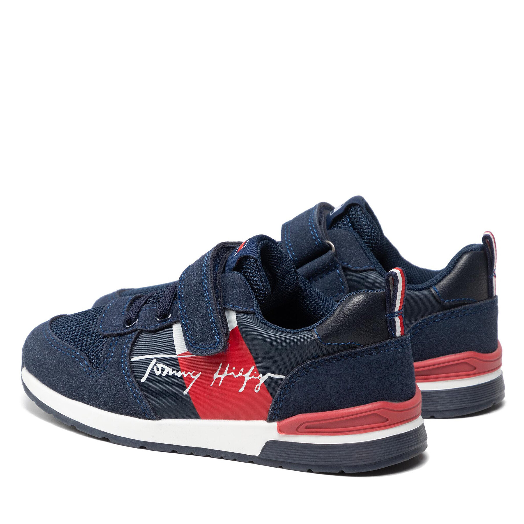 Tommy Hilfiger Superge Low Cut Lace-Up Velcro Sneaker T1B4-32234-1040 S Mornarsko modra - Pepit.si