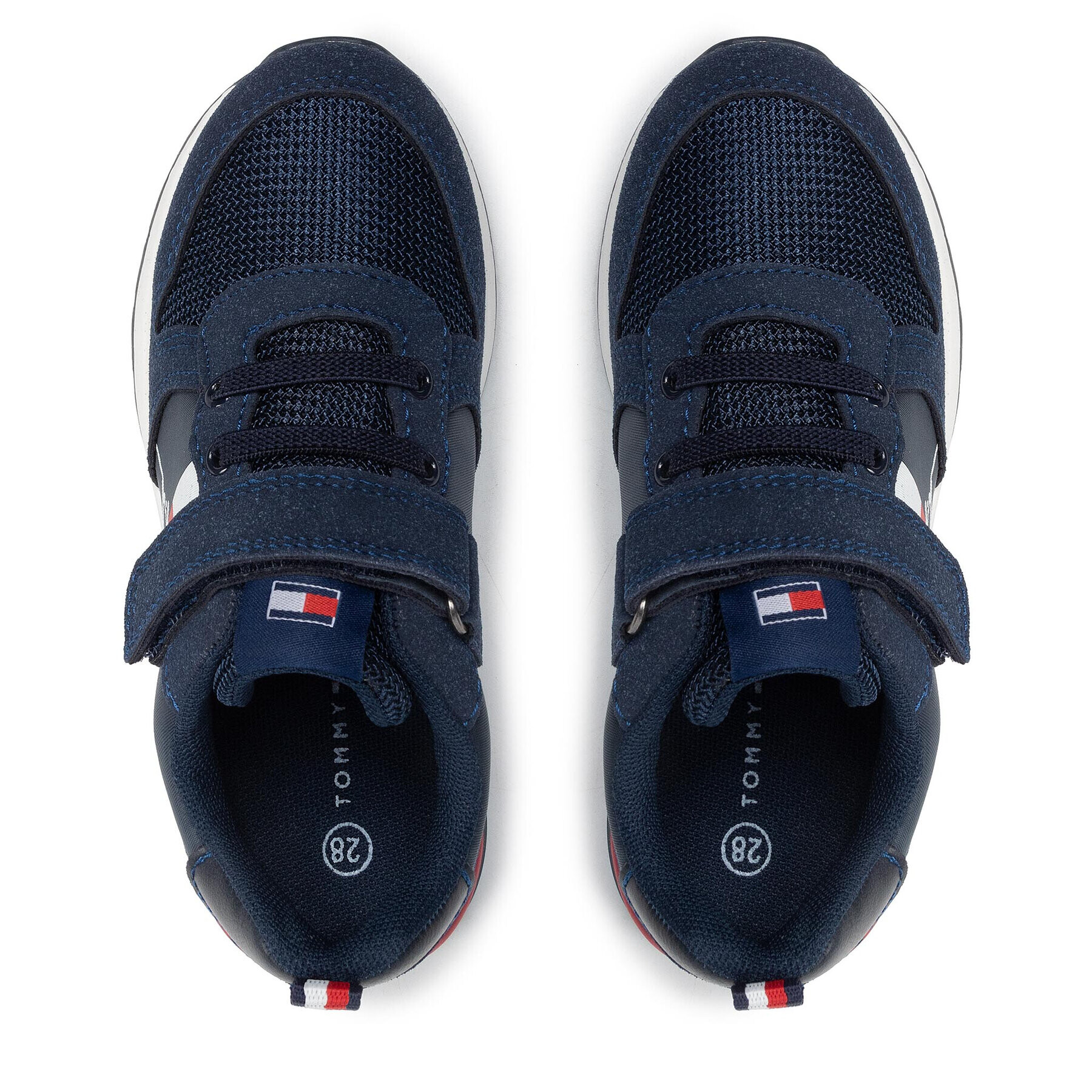 Tommy Hilfiger Superge Low Cut Lace-Up Velcro Sneaker T1B4-32234-1040 S Mornarsko modra - Pepit.si