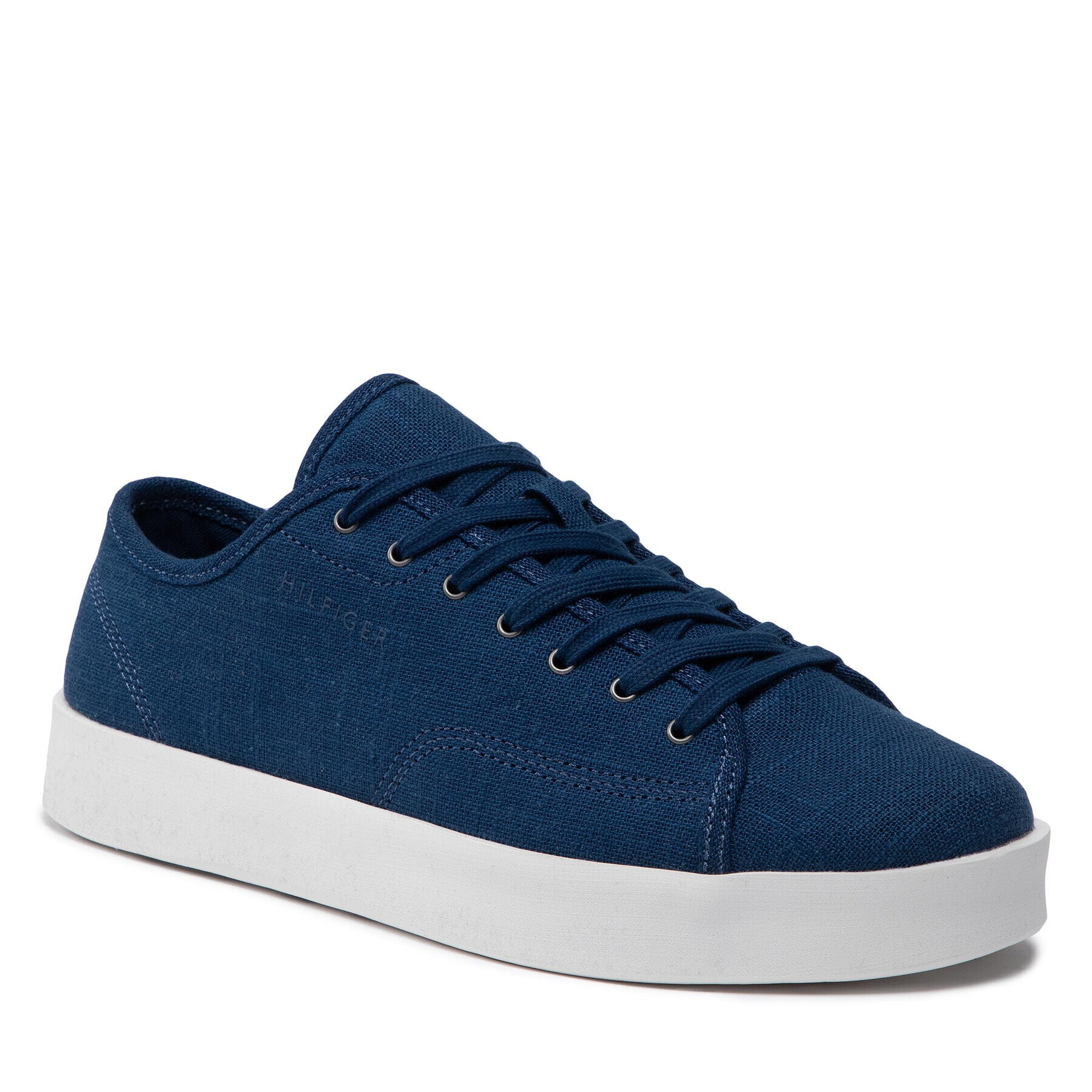 Tommy Hilfiger Superge Modern Lightweight Linen Snk FM0FM04077 Mornarsko modra - Pepit.si