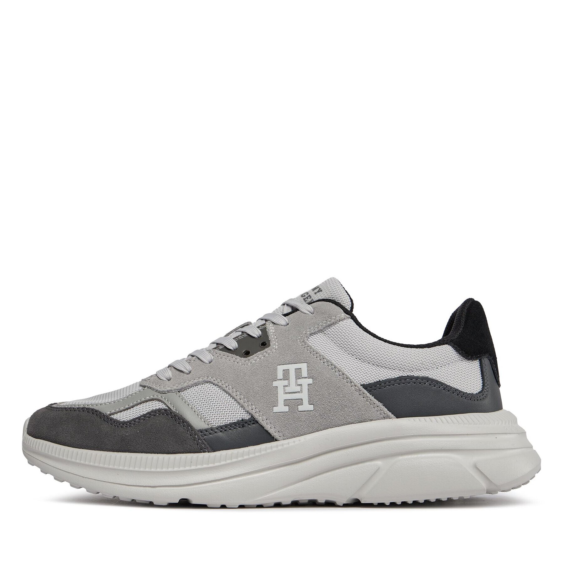 Tommy Hilfiger Superge Modern Runner Lth Mix FM0FM04878 Siva - Pepit.si