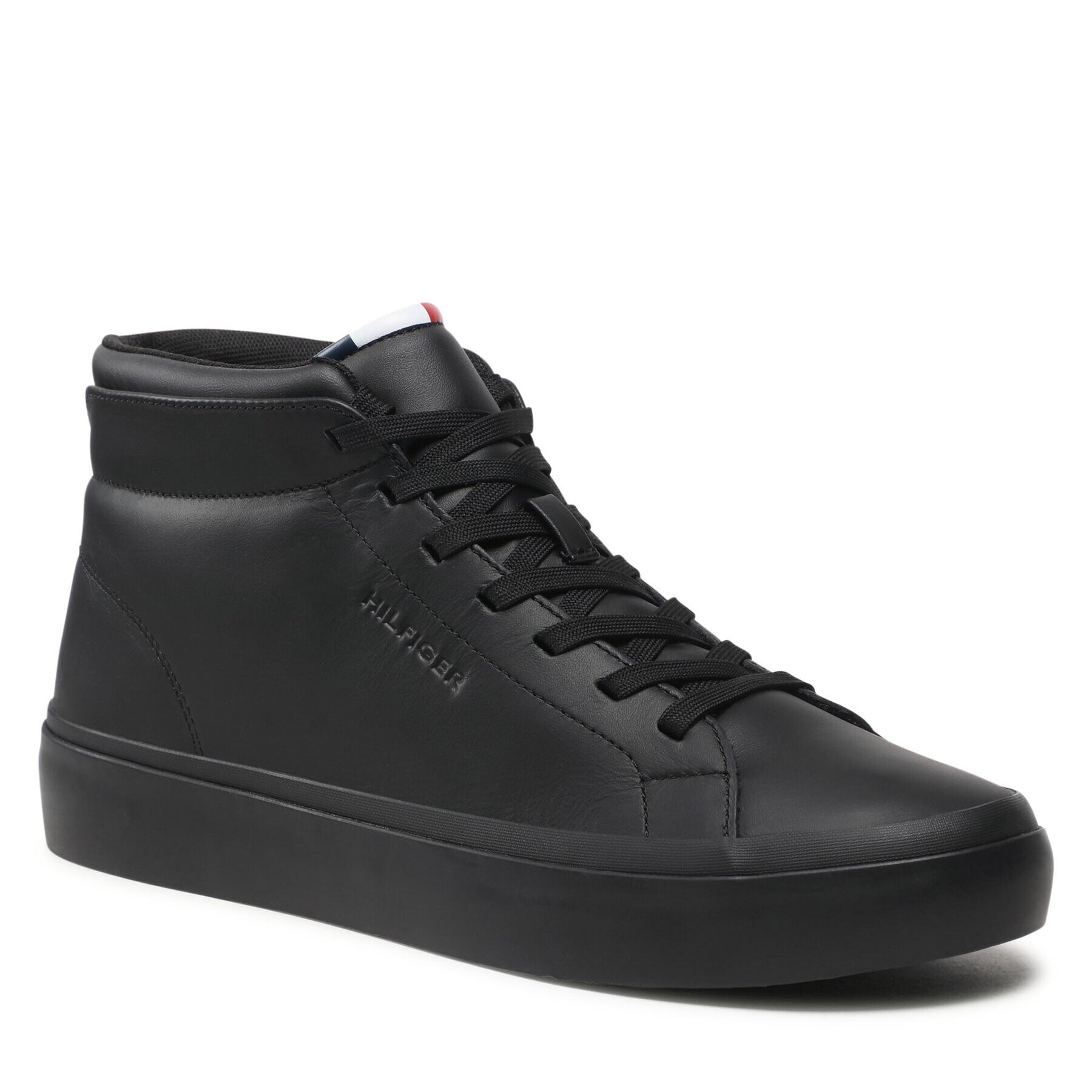 Tommy Hilfiger Superge Prep Vulc High Leather FM0FM04172 Črna - Pepit.si