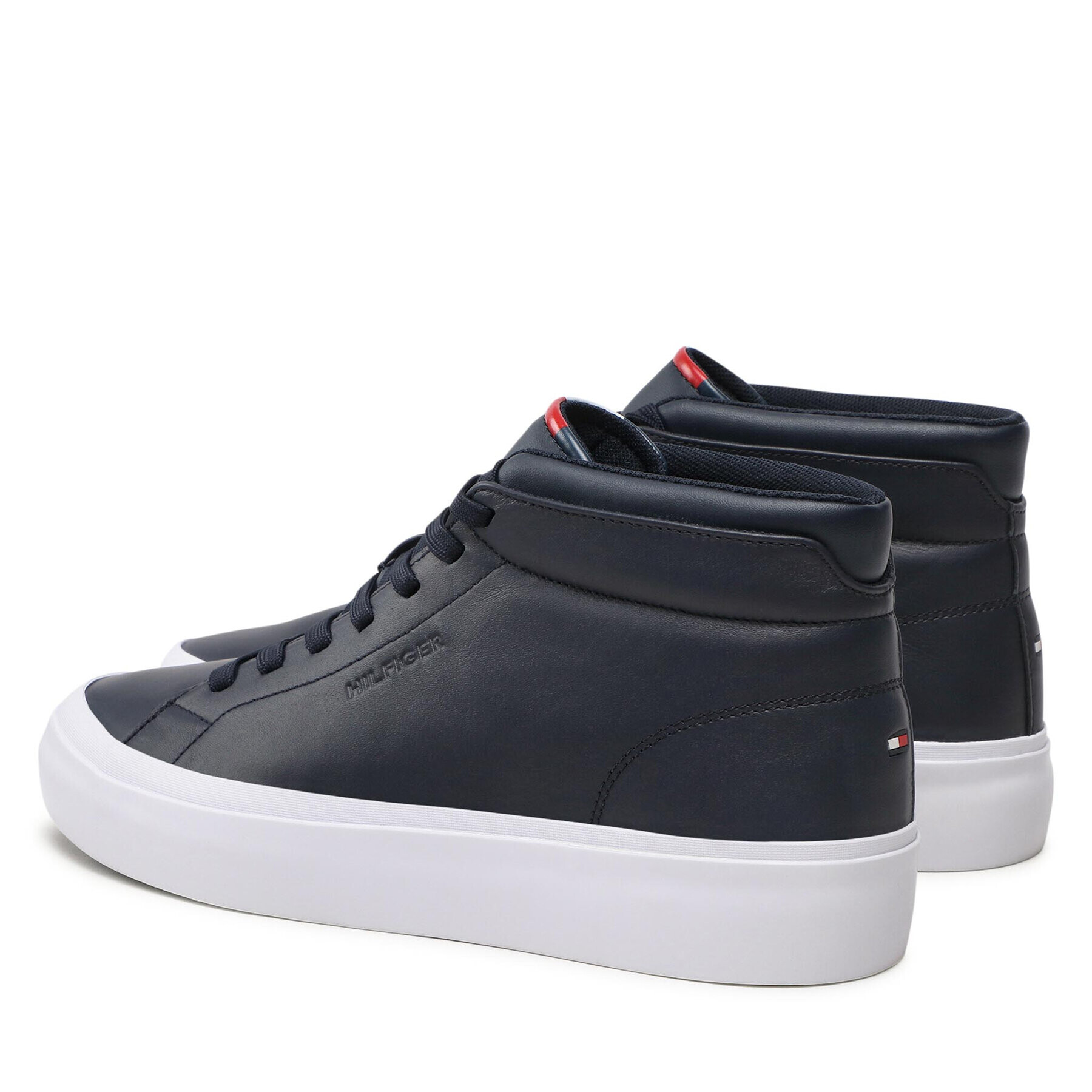 Tommy Hilfiger Superge Prep Vulc High Leather FM0FM04172 Mornarsko modra - Pepit.si