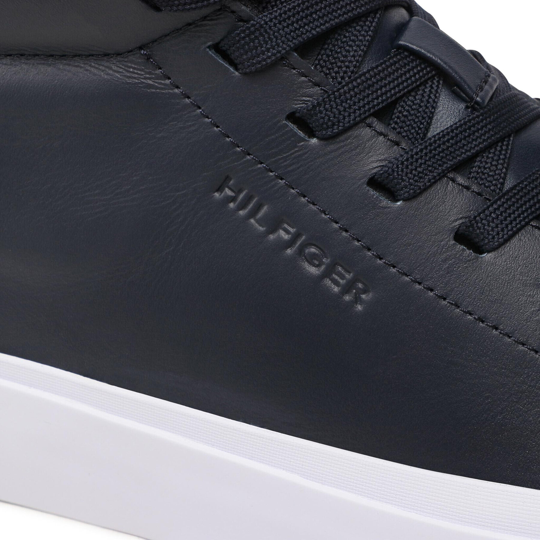 Tommy Hilfiger Superge Prep Vulc High Leather FM0FM04172 Mornarsko modra - Pepit.si