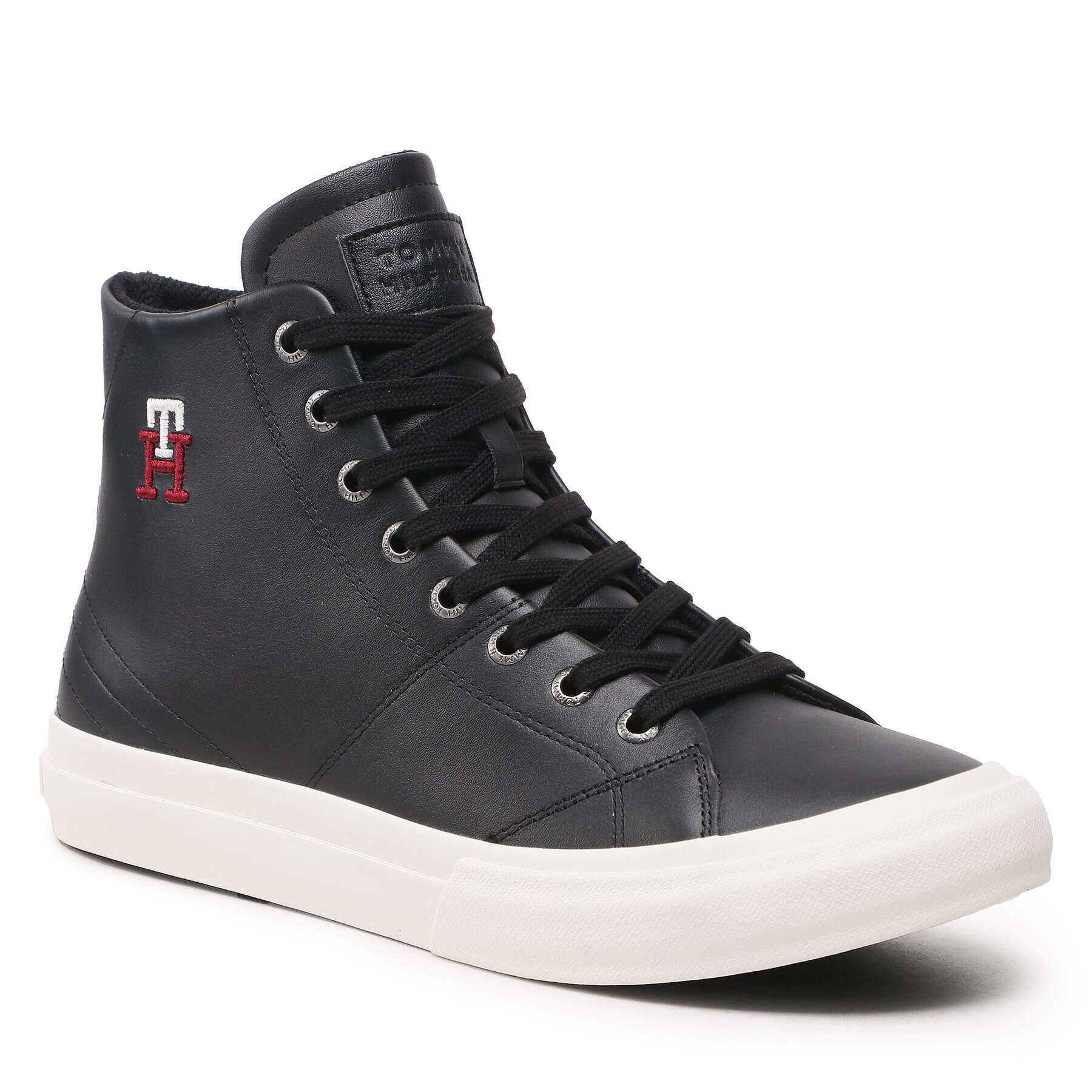 Tommy Hilfiger Superge Th Hi Vulc Street Leather FM0FM04739 Črna - Pepit.si