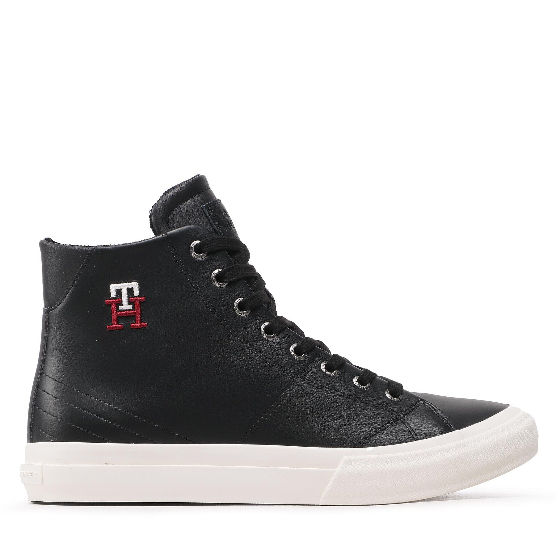 Tommy Hilfiger Superge Th Hi Vulc Street Leather FM0FM04739 Črna - Pepit.si