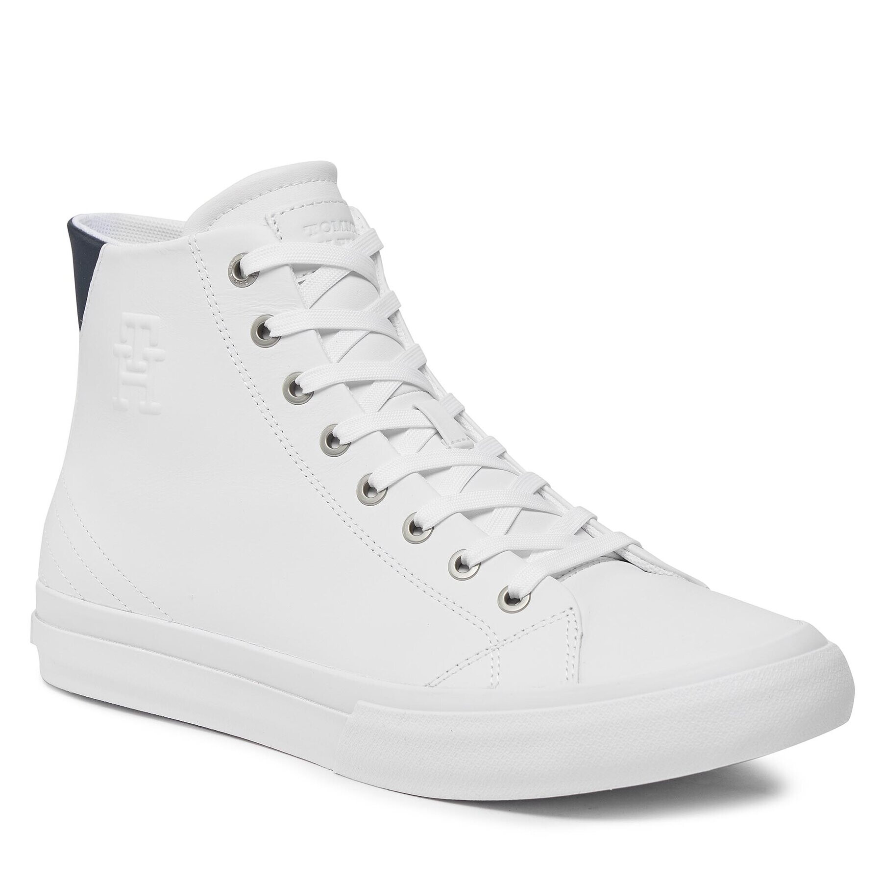 Tommy Hilfiger Superge Th Hi Vulc Street Lth Ess FM0FM04897 Bela - Pepit.si