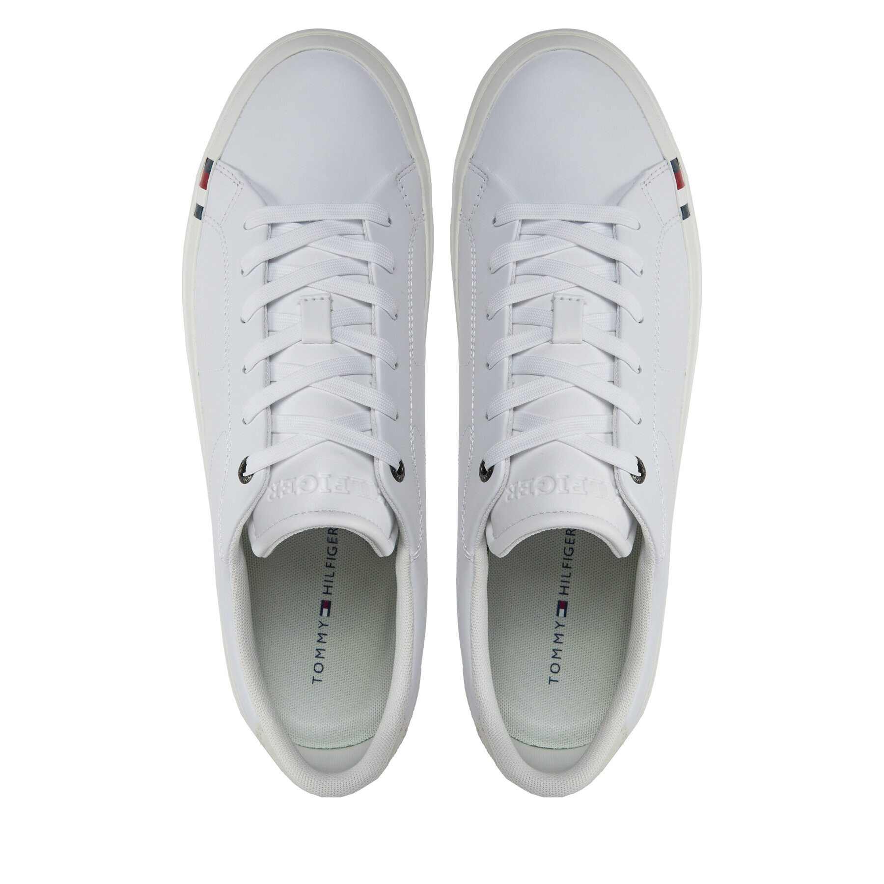 Tommy Hilfiger Superge Thick Vulc Low Premium Lth FM0FM04881 Bela - Pepit.si