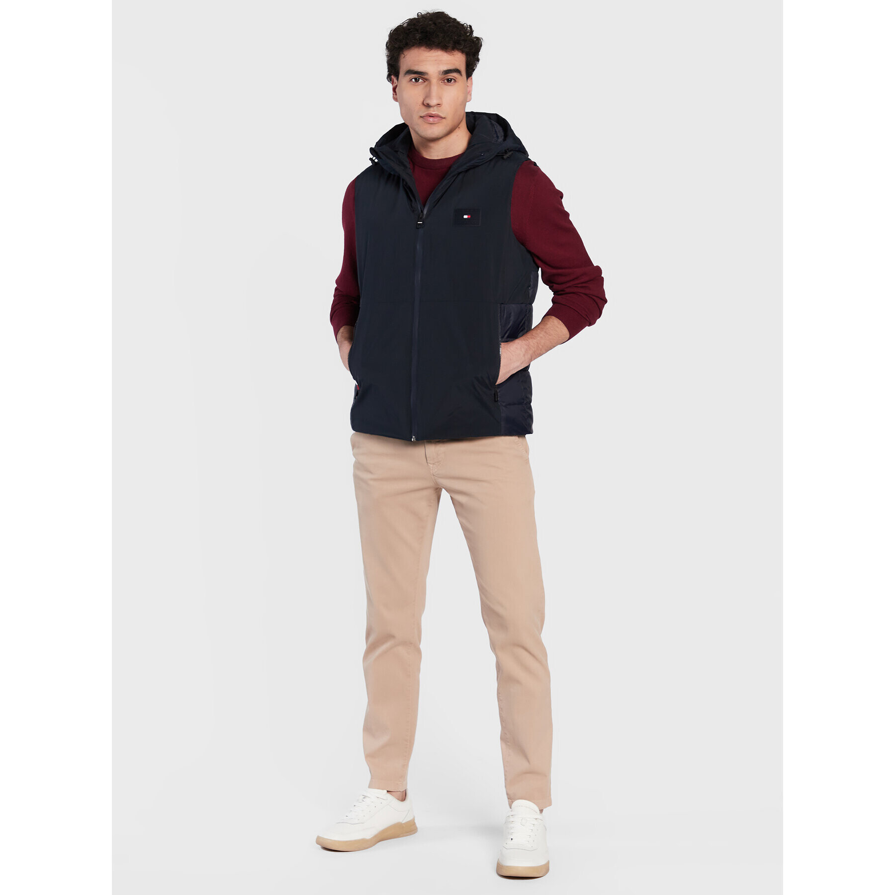 Tommy Hilfiger Telovnik Mix Media MW0MW29004 Mornarsko modra Regular Fit - Pepit.si