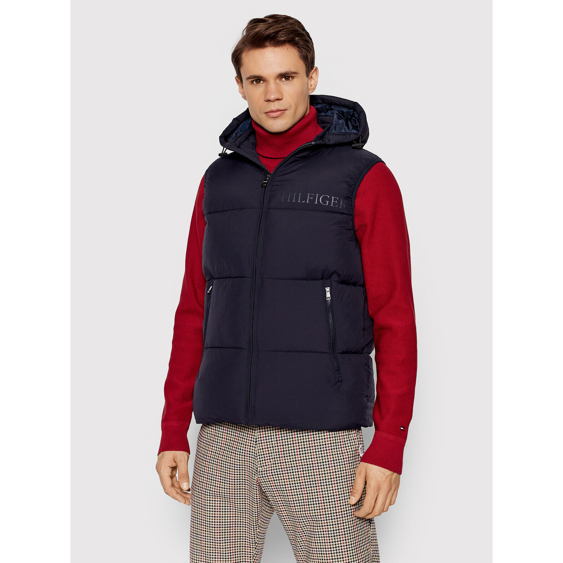 Tommy Hilfiger Telovnik Vest MW0MW19655 Mornarsko modra Regular Fit - Pepit.si