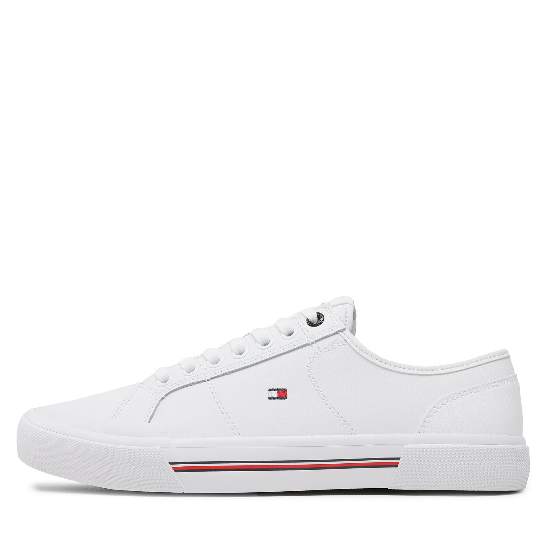 Tommy Hilfiger Tenis superge Core Corporate Vulc Leather FM0FM04561 Bela - Pepit.si