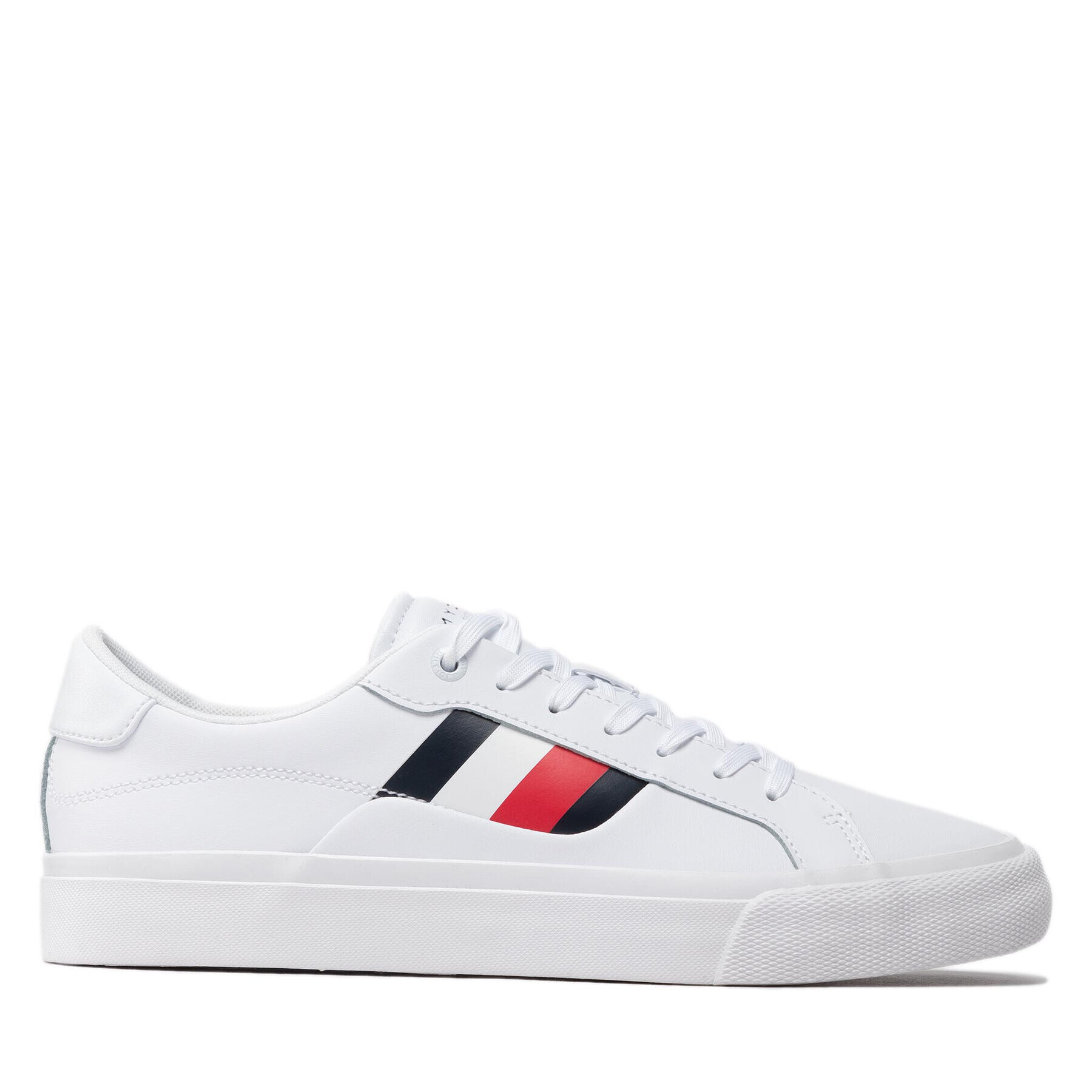 Tommy Hilfiger Tenis superge Core Stripes Vulc Leather FM0FM04140 Bela - Pepit.si