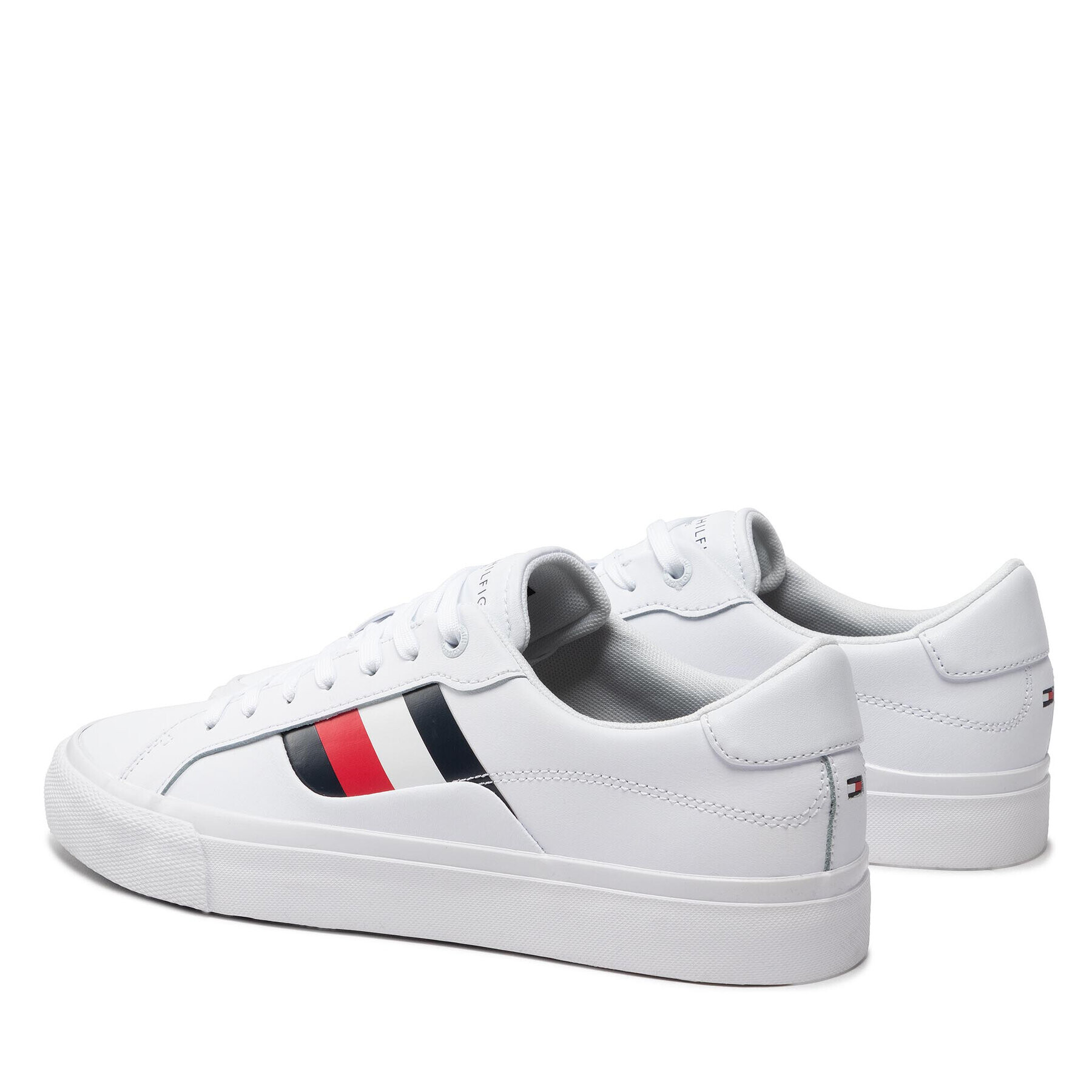 Tommy Hilfiger Tenis superge Core Stripes Vulc Leather FM0FM04140 Bela - Pepit.si