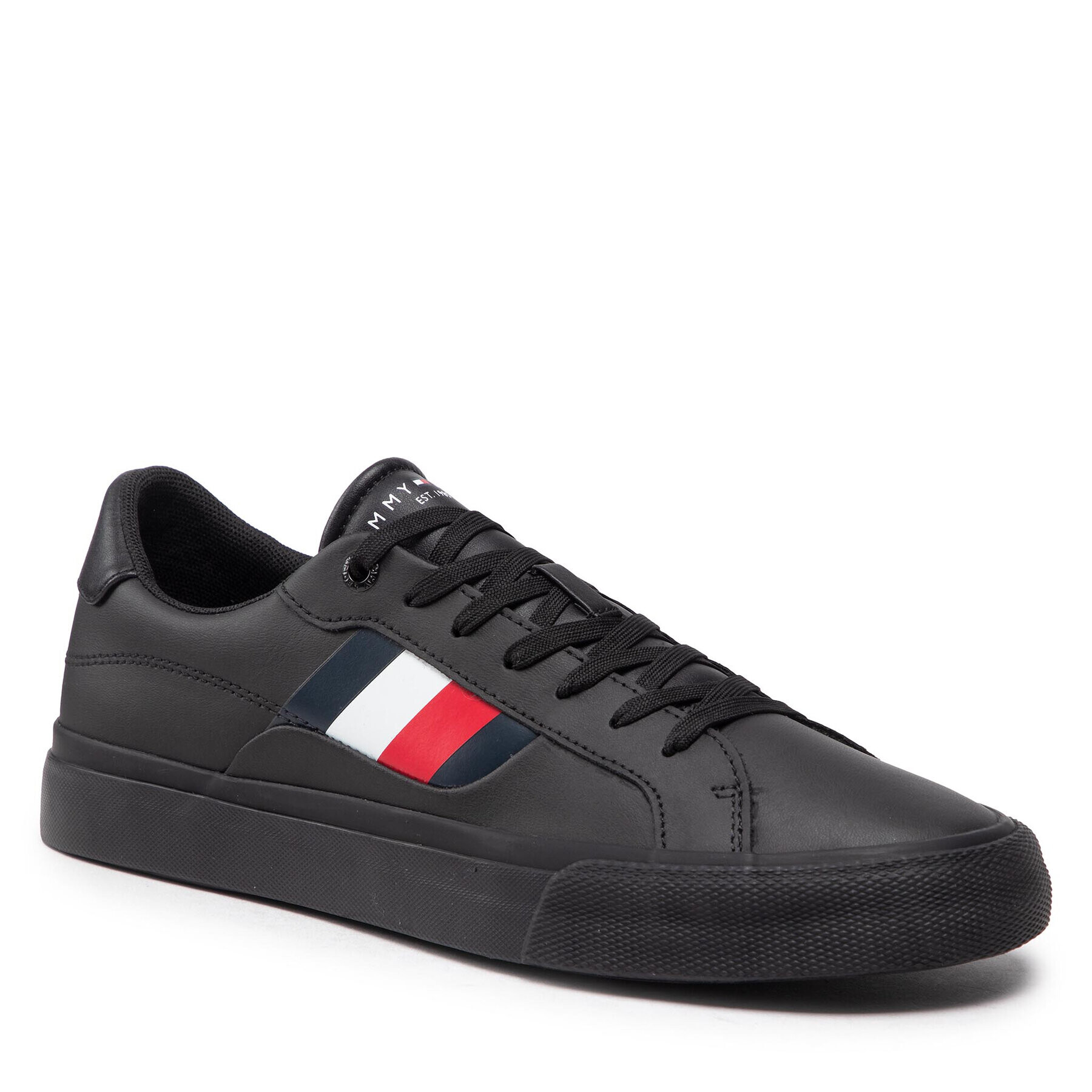 Tommy Hilfiger Tenis superge Core Stripes Vulc Leather FM0FM04140 Črna - Pepit.si