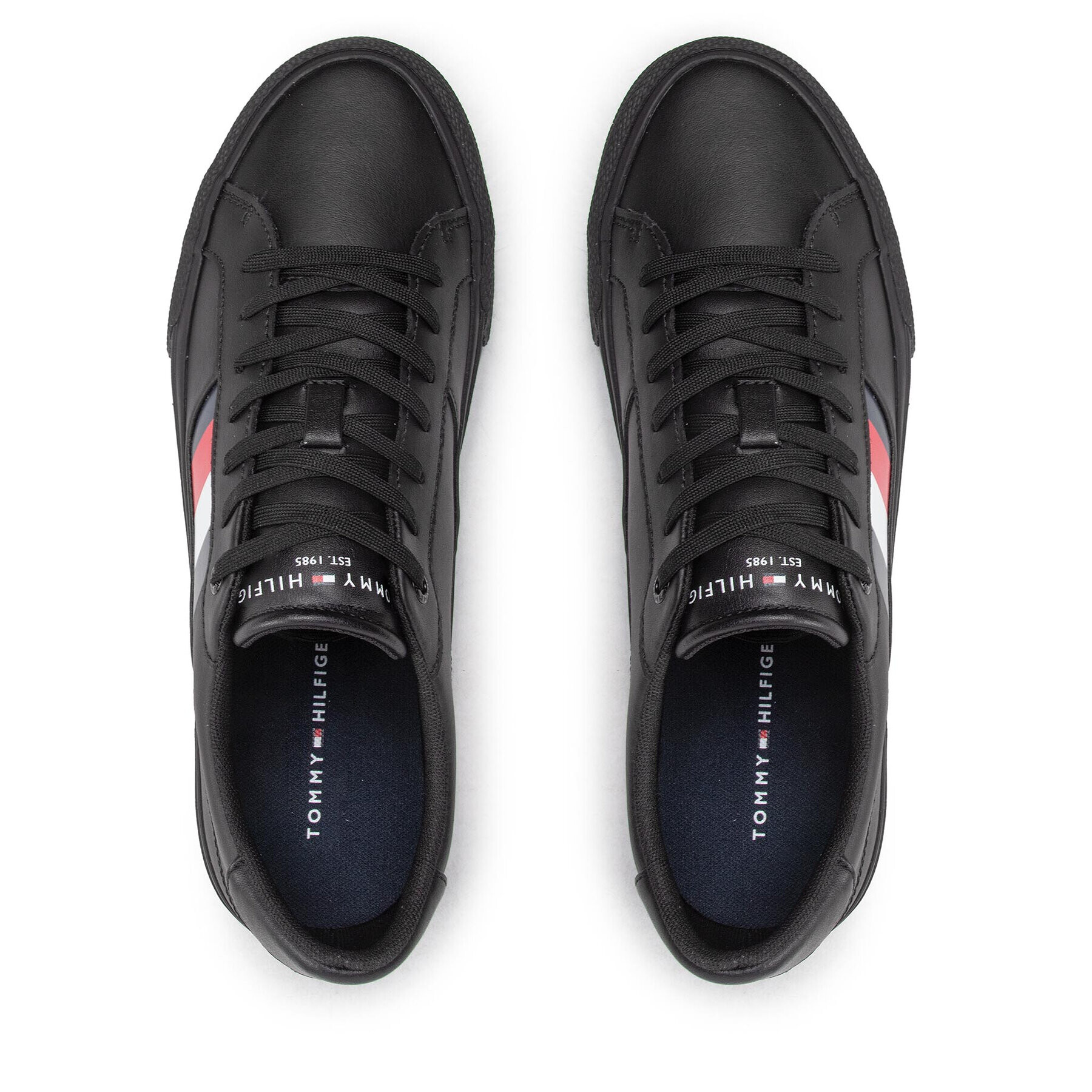 Tommy Hilfiger Tenis superge Core Stripes Vulc Leather FM0FM04140 Črna - Pepit.si