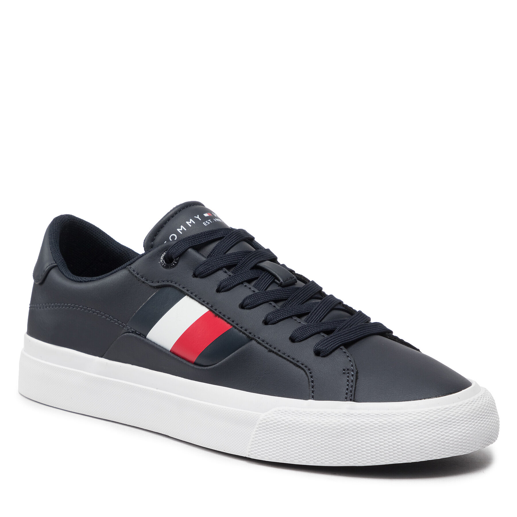 Tommy Hilfiger Tenis superge Core Stripes Vulc Leather FM0FM04140 Mornarsko modra - Pepit.si