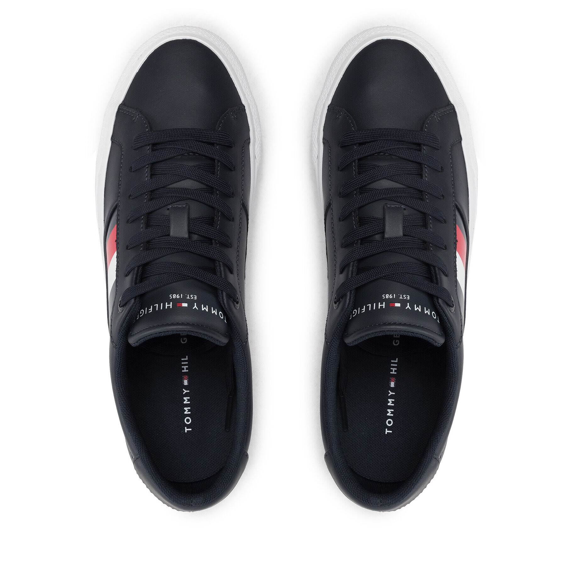 Tommy Hilfiger Tenis superge Core Stripes Vulc Leather FM0FM04140 Mornarsko modra - Pepit.si