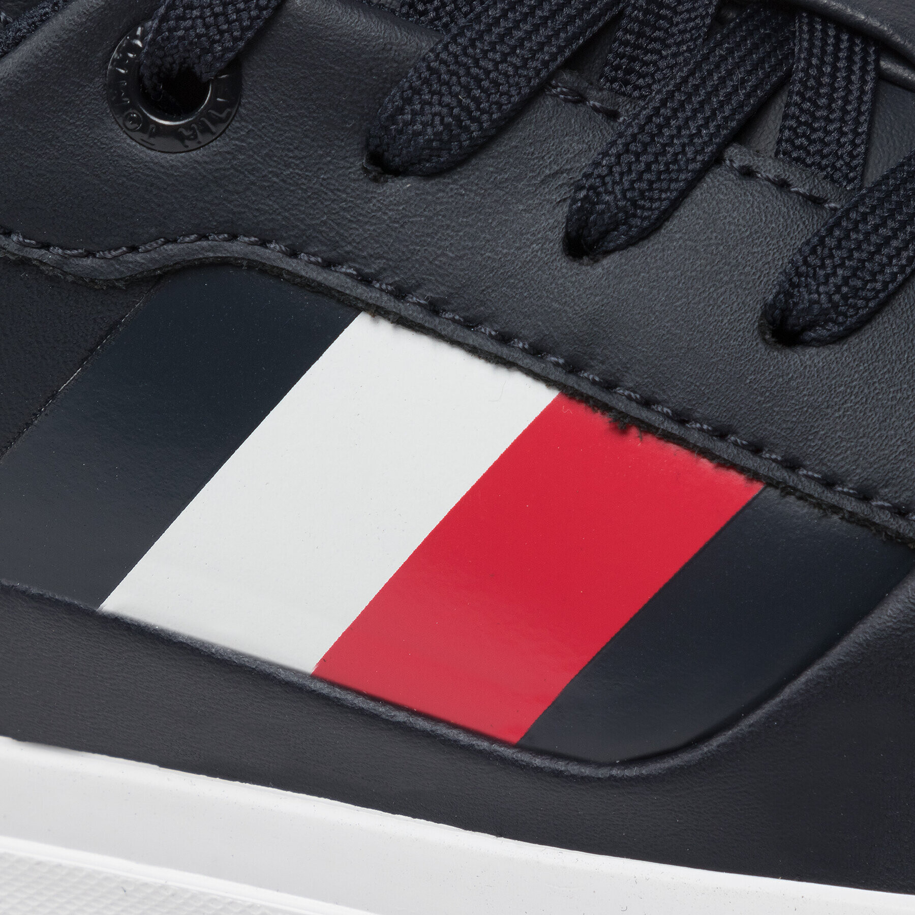 Tommy Hilfiger Tenis superge Core Stripes Vulc Leather FM0FM04140 Mornarsko modra - Pepit.si