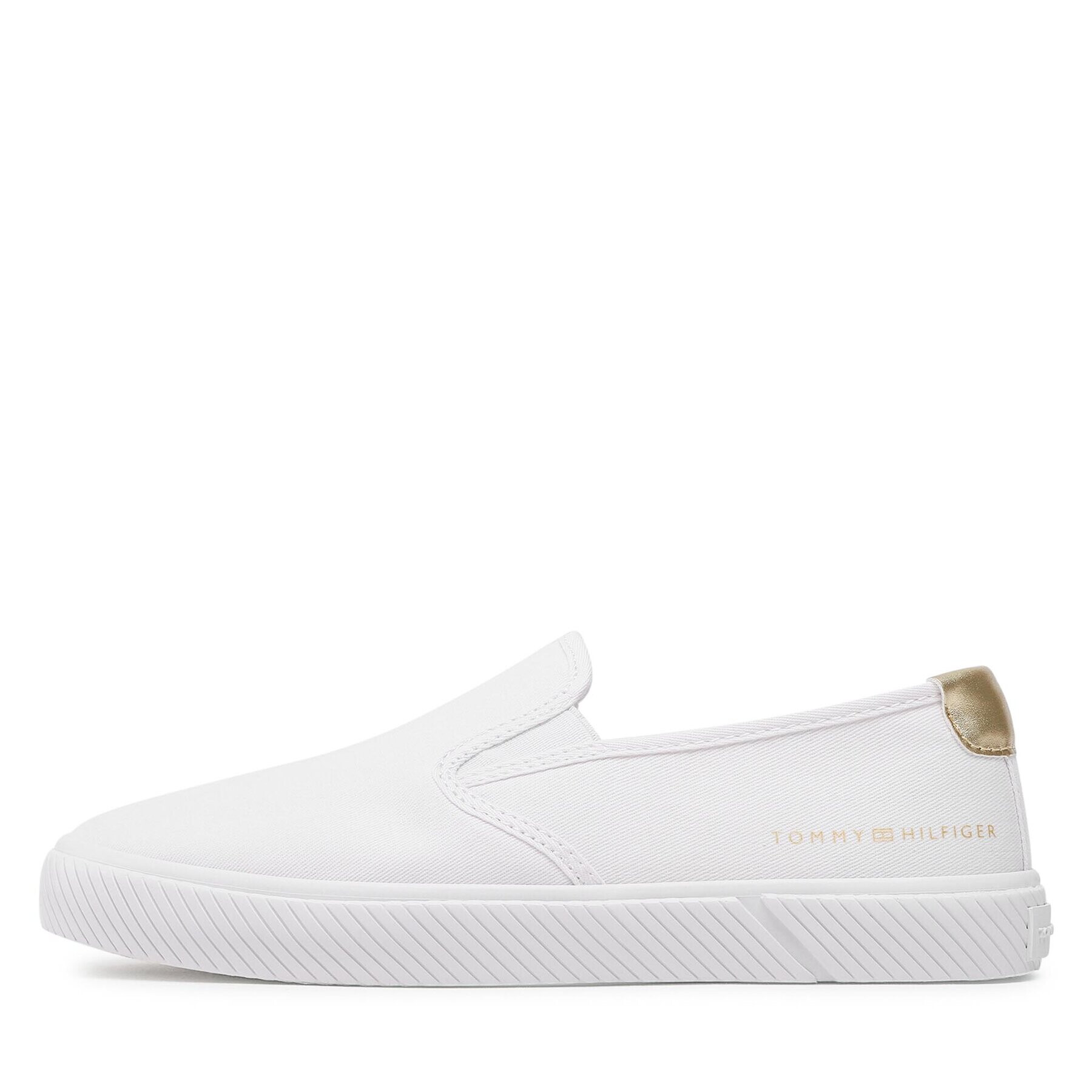 Tommy Hilfiger Tenis superge Essential Slip-On Sneaker FW0FW06956 Bela - Pepit.si