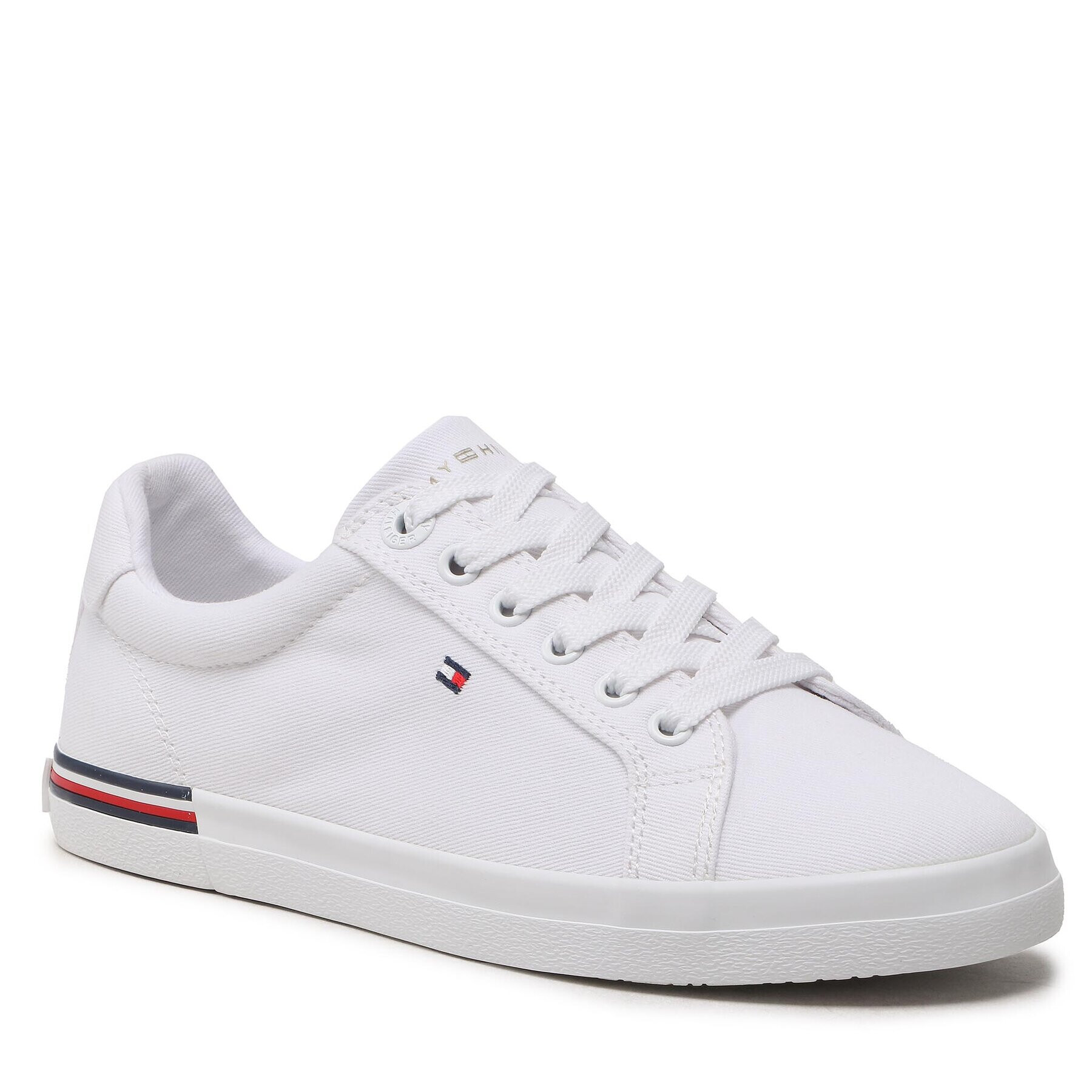 Tommy Hilfiger Tenis superge Essential Stripes Sneaker FW0FW06954 Bela - Pepit.si