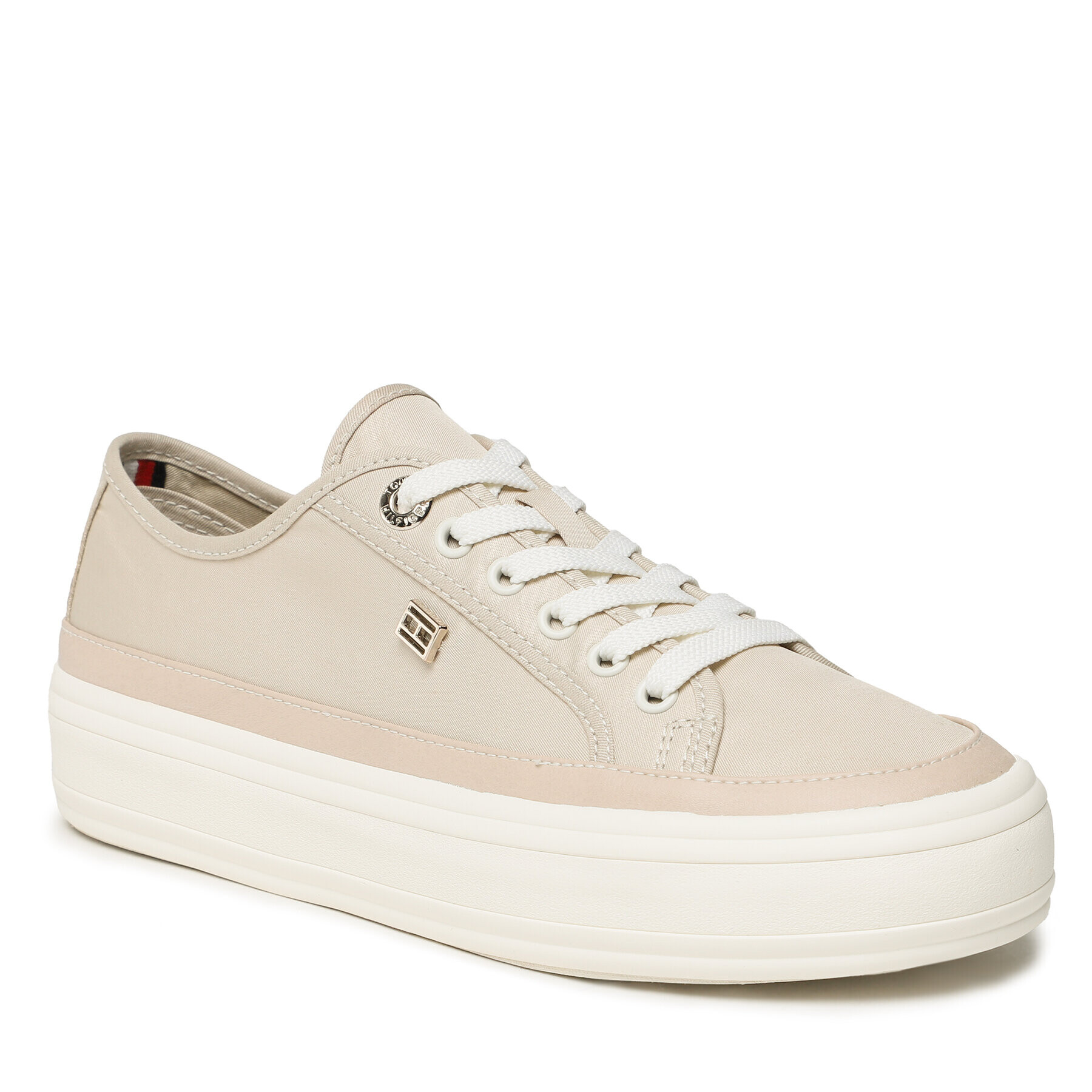 Tommy Hilfiger Tenis superge Essential Vulc Canvas Sneaker FW0FW07459 Bež - Pepit.si